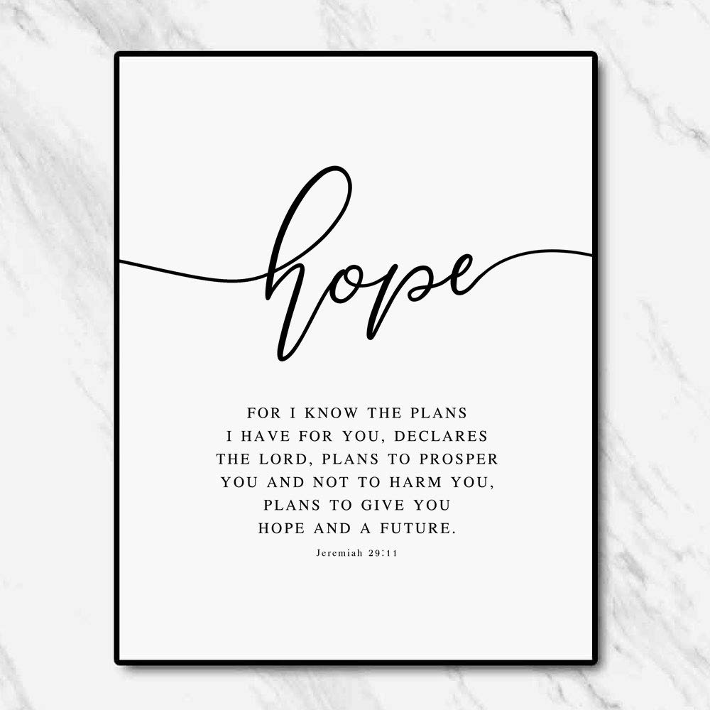 Set of 3 Faith Hope Love Bible Verse Art Prints - 8x10 Inch Unframed Christian Wall Decor for Bedroom, Living Room & Office - Inspirational Scripture Quotes for Home, Church & Gift Giving