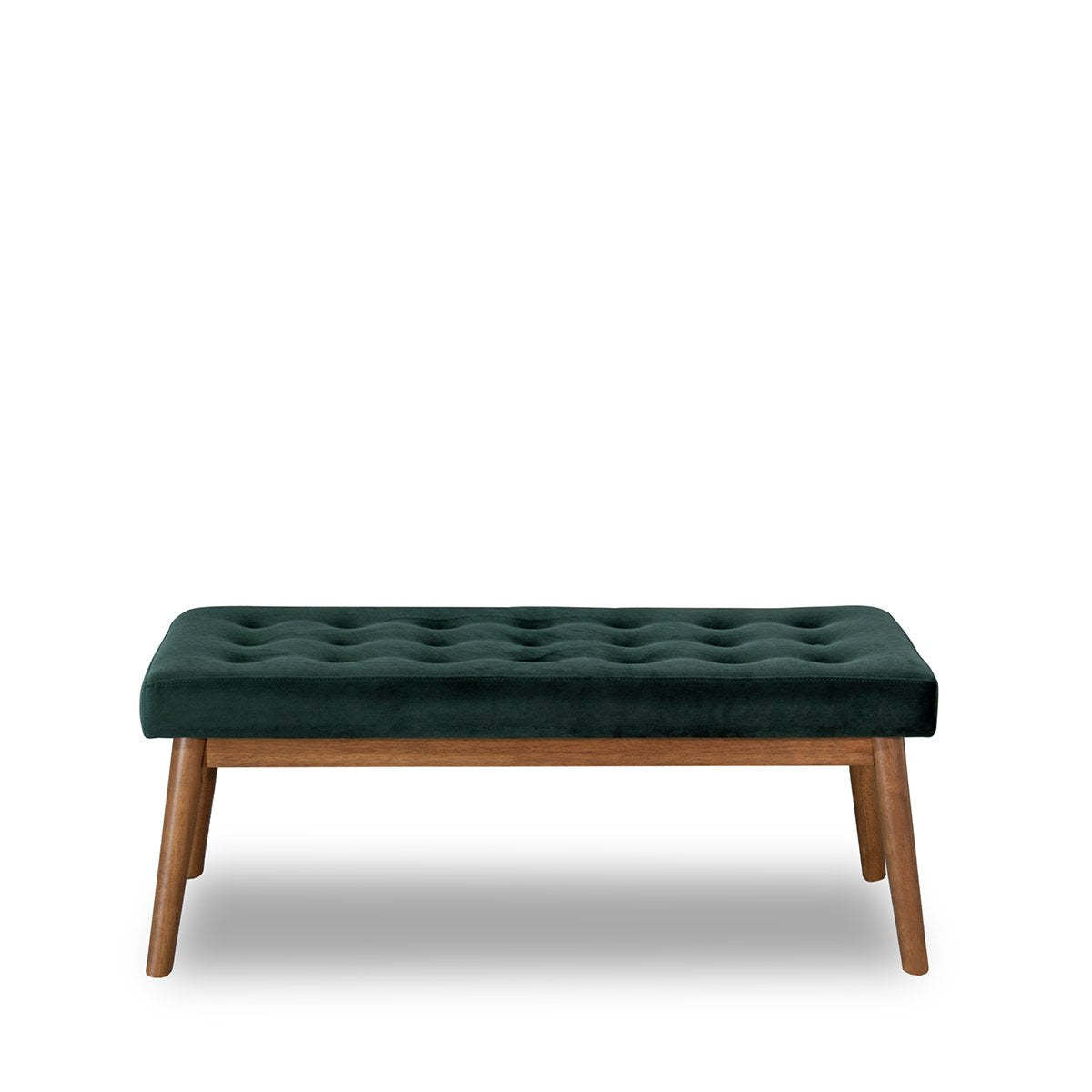 Delilah Modern Bench - Green Velvet Upholstered Entryway Seating for Living Room, Bedroom & Hallway | Stylish & Comfortable Furniture for Home Decor