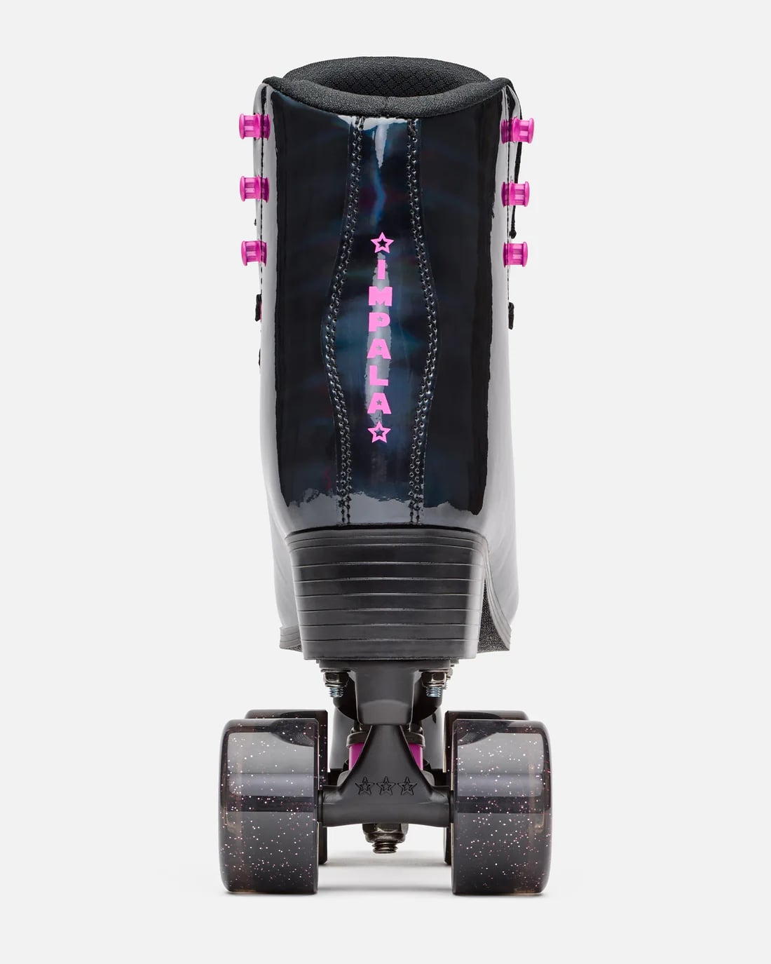 Impala Black Holographic Roller Skates for Women & Men - Outdoor & Indoor Quad Skates for Rink, Park, Street Skating & Roller Disco