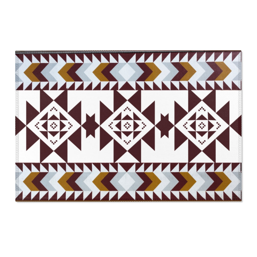 Southwest Print Area Rugs - Handwoven Cabin Decor for Living Room, Bedroom & Office - Boho Chic Home Accessories