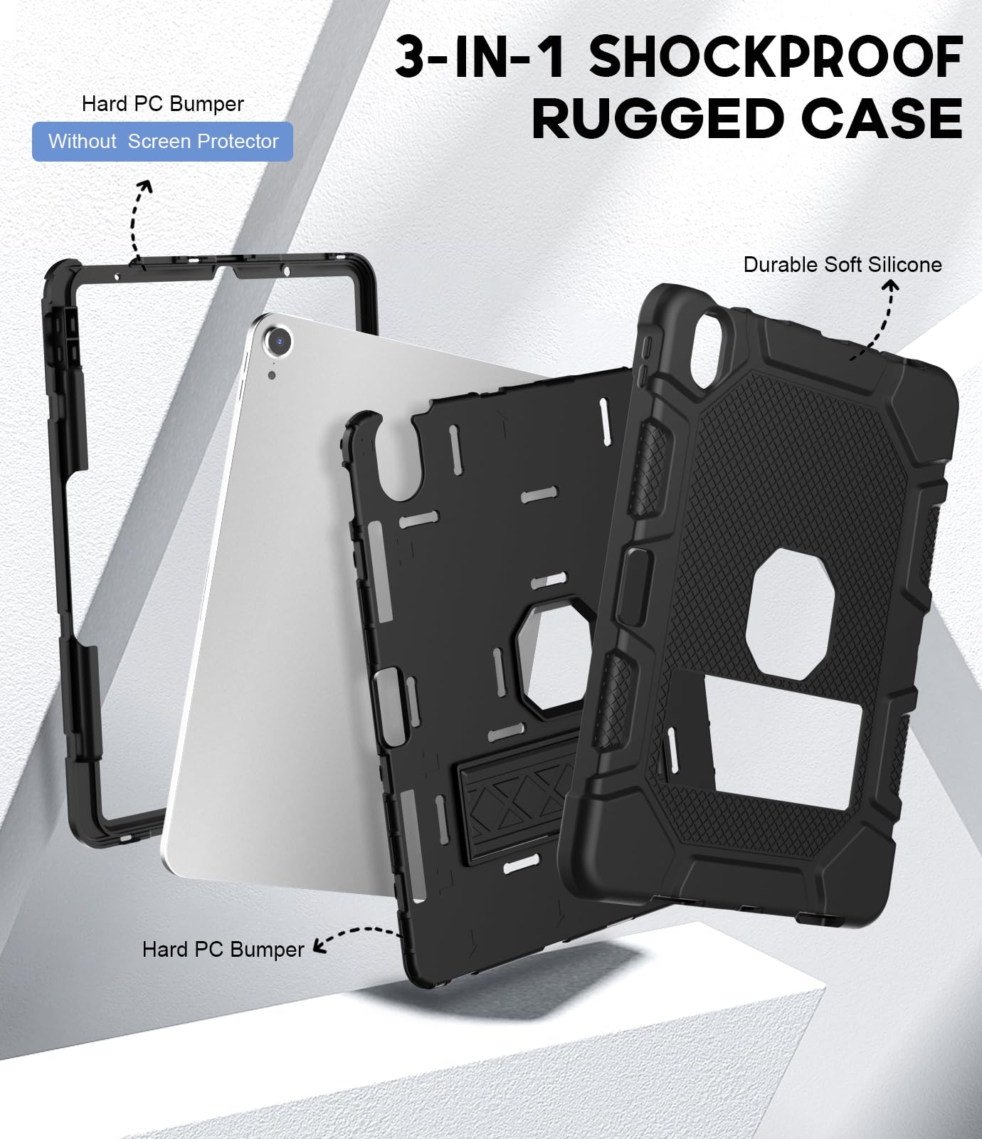 Premium Shockproof Rugged Case for iPad Air 11-inch (M3/M2) 2025/2024 & iPad Air 5th/4th Gen 10.9