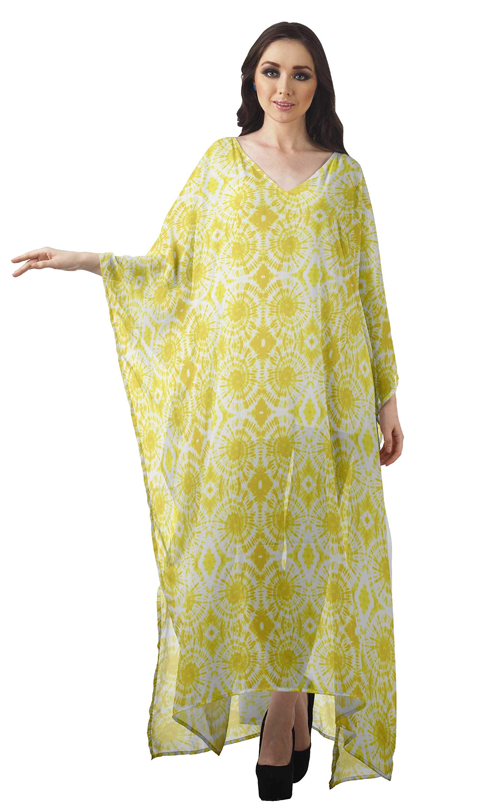 Stylish Moomaya Women's Swimsuit Cover Up - Sheer Turkish Kaftan Beach Dress for Poolside, Vacation & Summer Outings