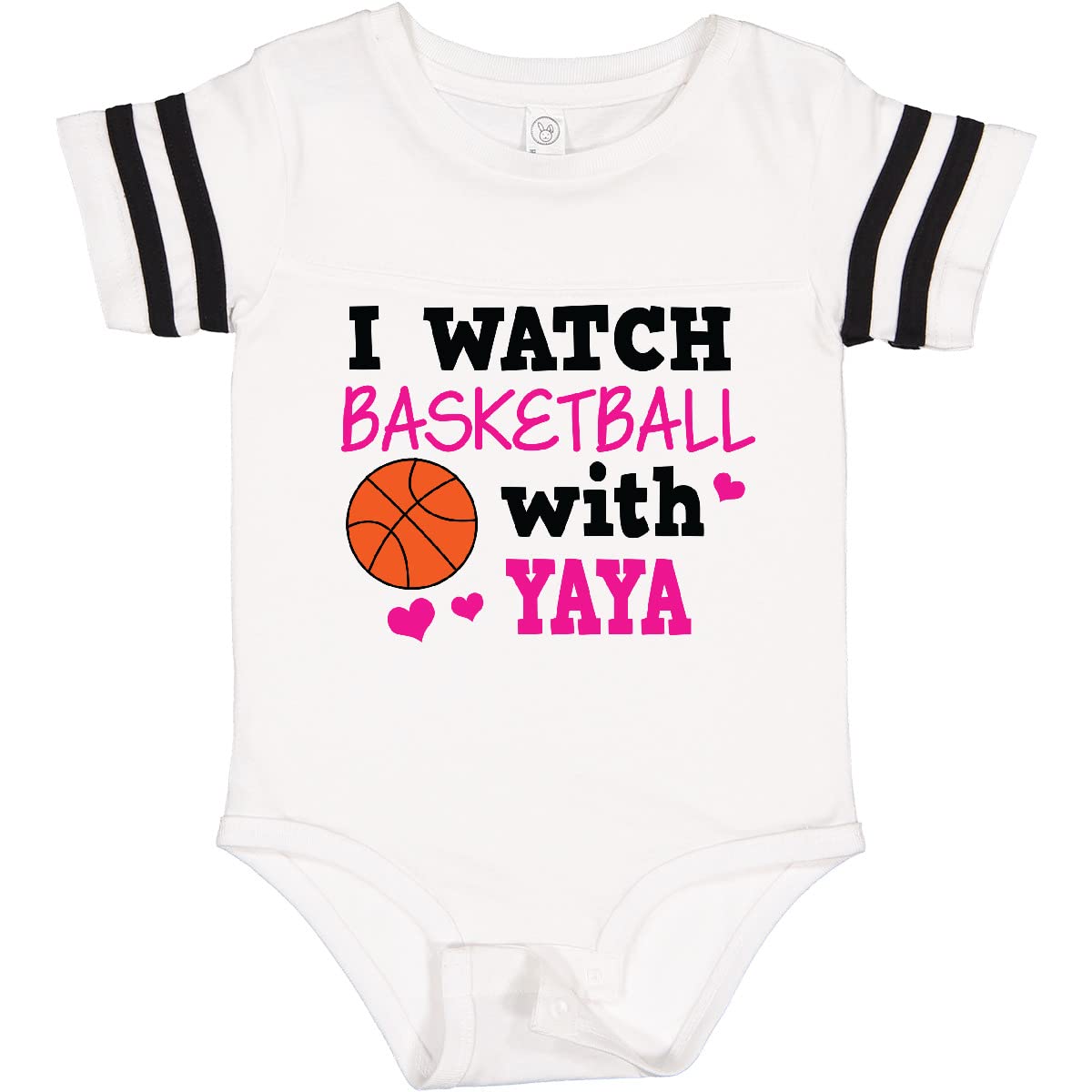 Inktastic I Watch Basketball with Yaya Baby Bodysuit - Cute Basketball Fan Outfit for Infants & Toddlers - Perfect for Game Day, Family Photos & Sports Events