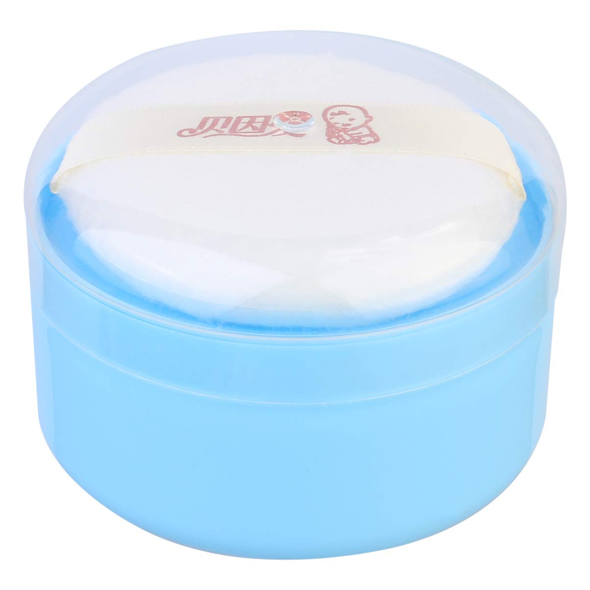 Premium Powder Puff Box with Puff - Travel-Friendly Talcum Powder Container for Makeup & Body Powder | After-Bath, Cosmetic & Home Use | Elegant Blue Design