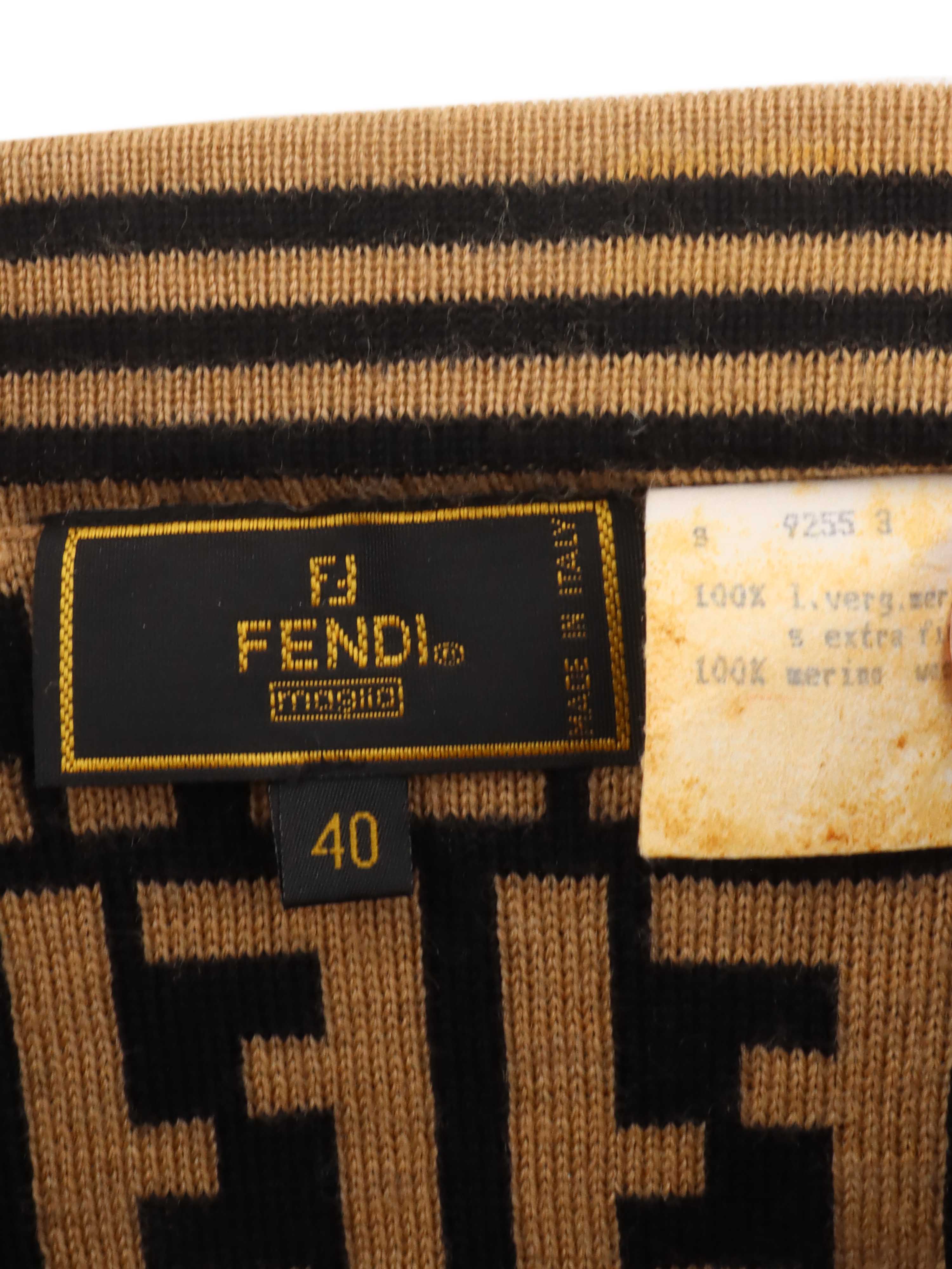 Fendi Zucca Vintage Wool Skirt for Women | Retro High Waist Pleated Mini Skirt | Perfect for Fall Winter Outfits, Office Wear & Casual Chic Style