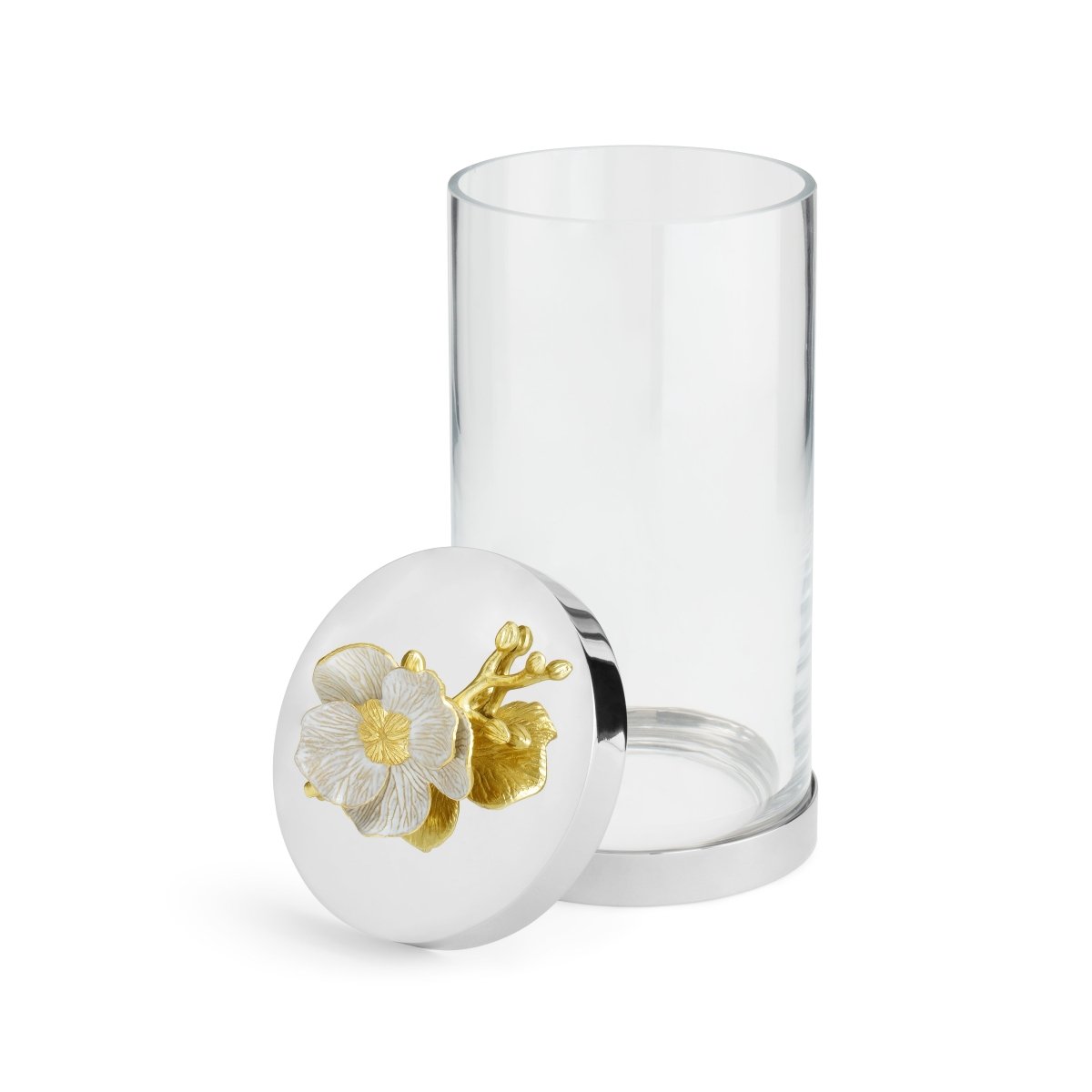Premium Orchid Canisters Set - Elegant Glass Storage Jars for Tea, Coffee, Sugar & Spices - Perfect for Kitchen Organization & Home Decor