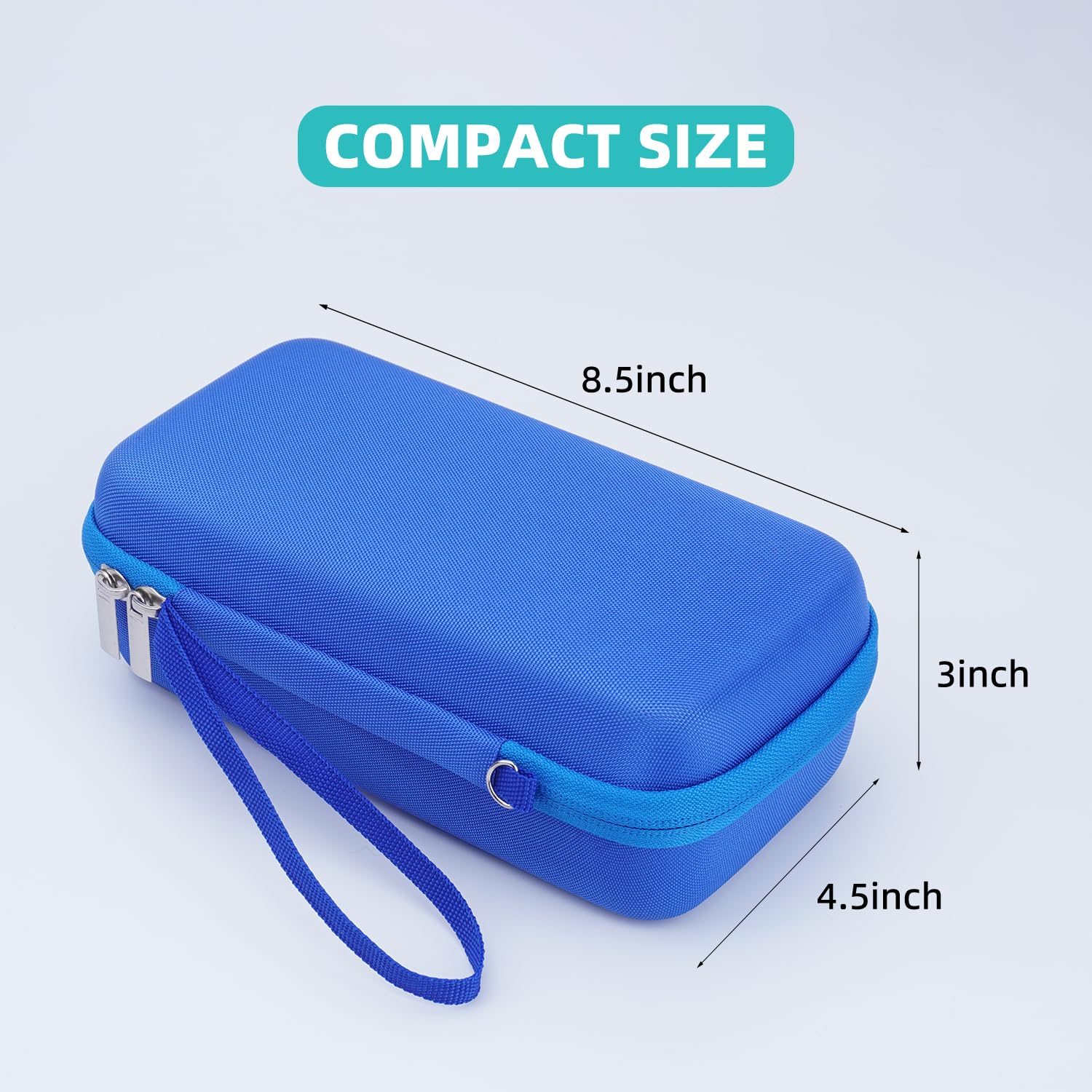 Portable Handheld Inhaler Nebulizer Machine Carrying Case for Adults & Kids - Asthma Travel Case with Mesh Pocket for Saline Solution & Cable (Blue) - Perfect for Home, Travel, and Emergency Use