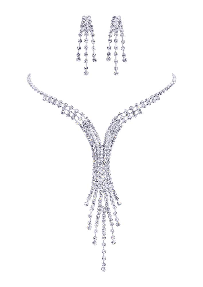 Elegant Fine Twist Dangle Necklace and Earring Set for Women - Sterling Silver Jewelry Gift for Birthday, Anniversary & Special Occasions | Perfect for Parties, Weddings & Date Nights