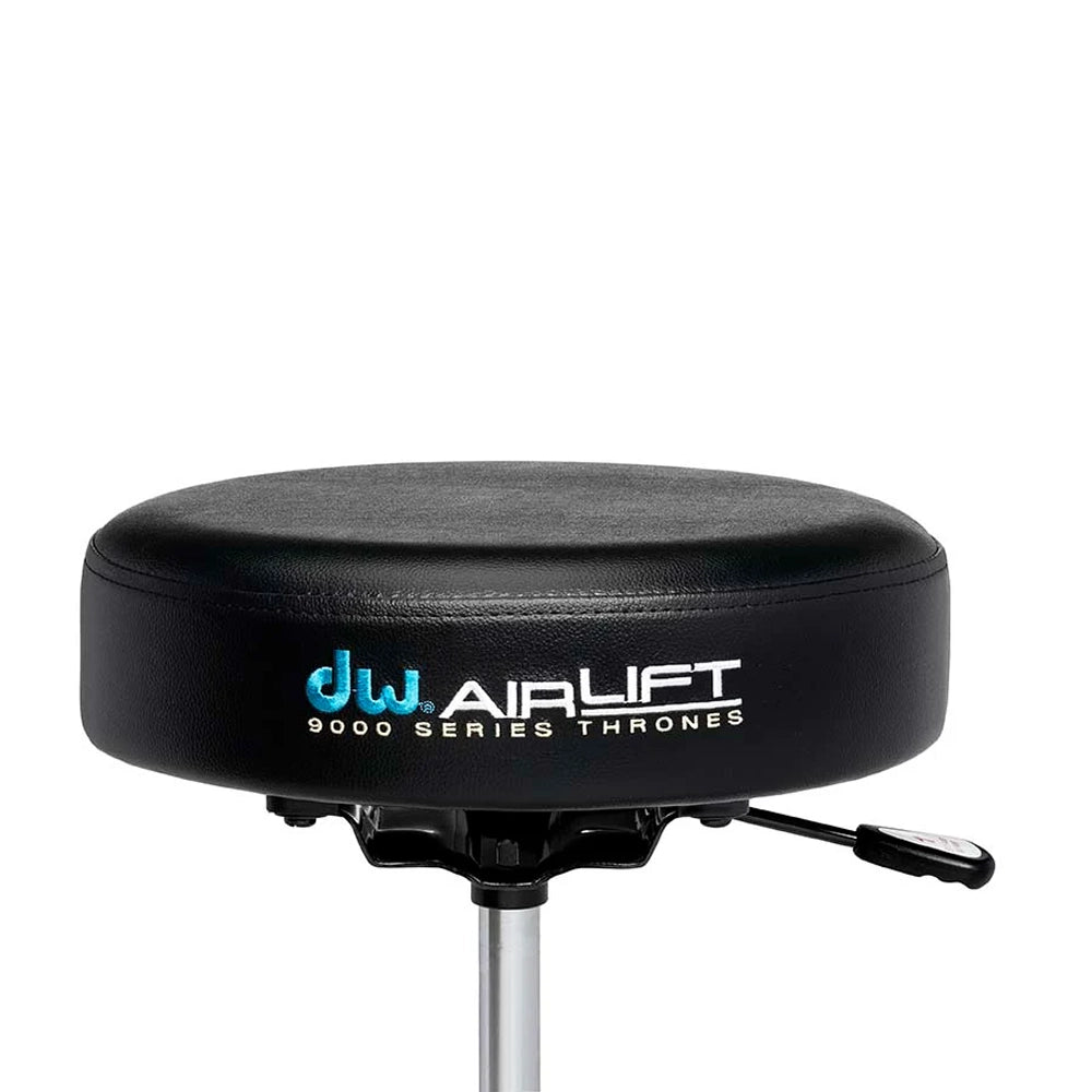 DW 9000 Series Airlift Round Base Drum Throne - Adjustable Height Drum Stool for Drummers | Perfect for Live Performances, Studio Recording & Practice Sessions