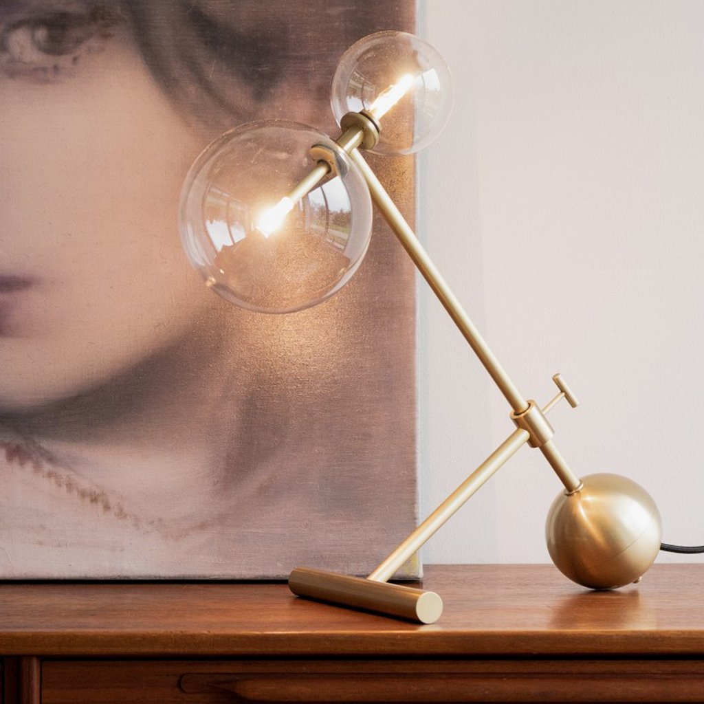 Elegant Gold Pearl Table Lamp - Modern Bedside & Living Room Lighting for Home Decor