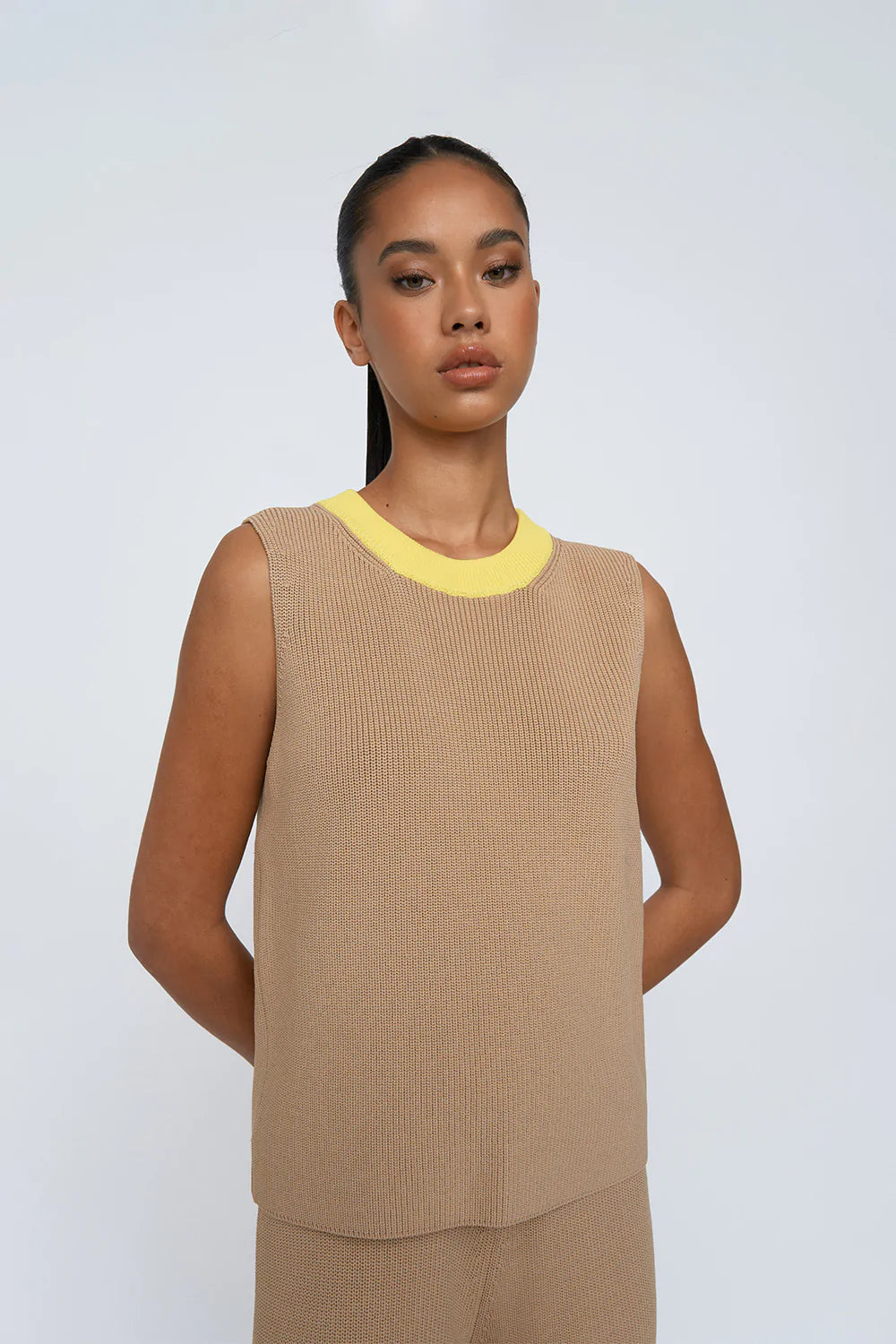 Flynn Sleeveless Knit Top for Women - Summer Casual Stretch Cotton Blouse - Perfect for Beach, Vacation & Everyday Wear