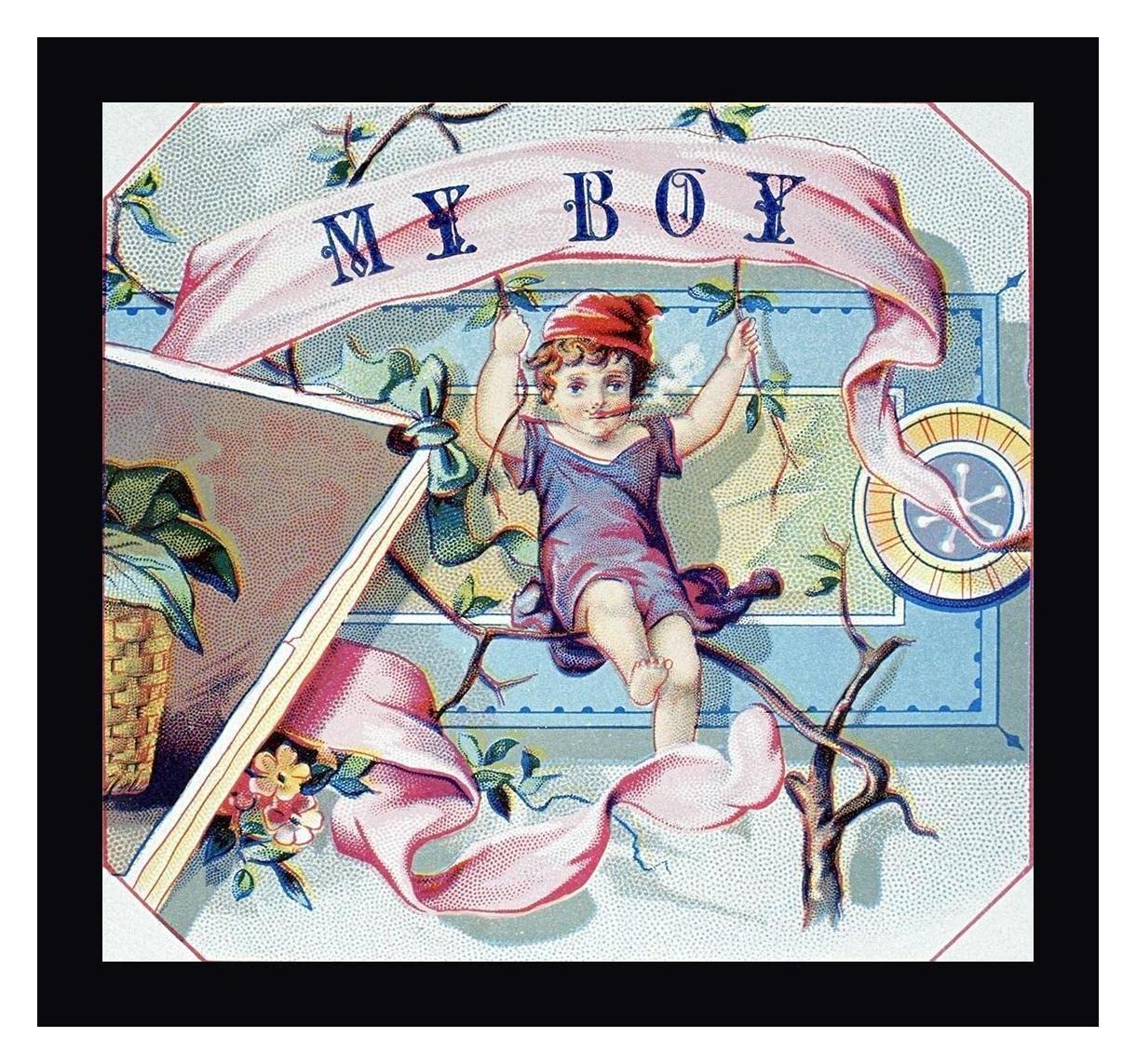 My Boy by Unknown - 22x24 Inch Framed Canvas Wall Art Print with Black Frame - Ready to Hang - Perfect for Living Room, Bedroom, or Office Decor