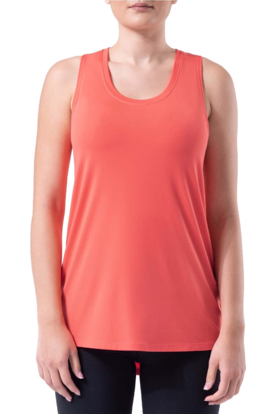 Athletic Works Coral Sunrise Active Racerback Tank Top for Women - Breathable Workout Top for Yoga, Running & Gym - Lightweight Summer Fitness Apparel