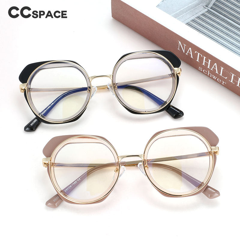 CCspace Unisex Full Rim Round TR90 Titanium Eyeglasses 54171 - Lightweight & Durable Glasses for Work, Reading & Everyday Use