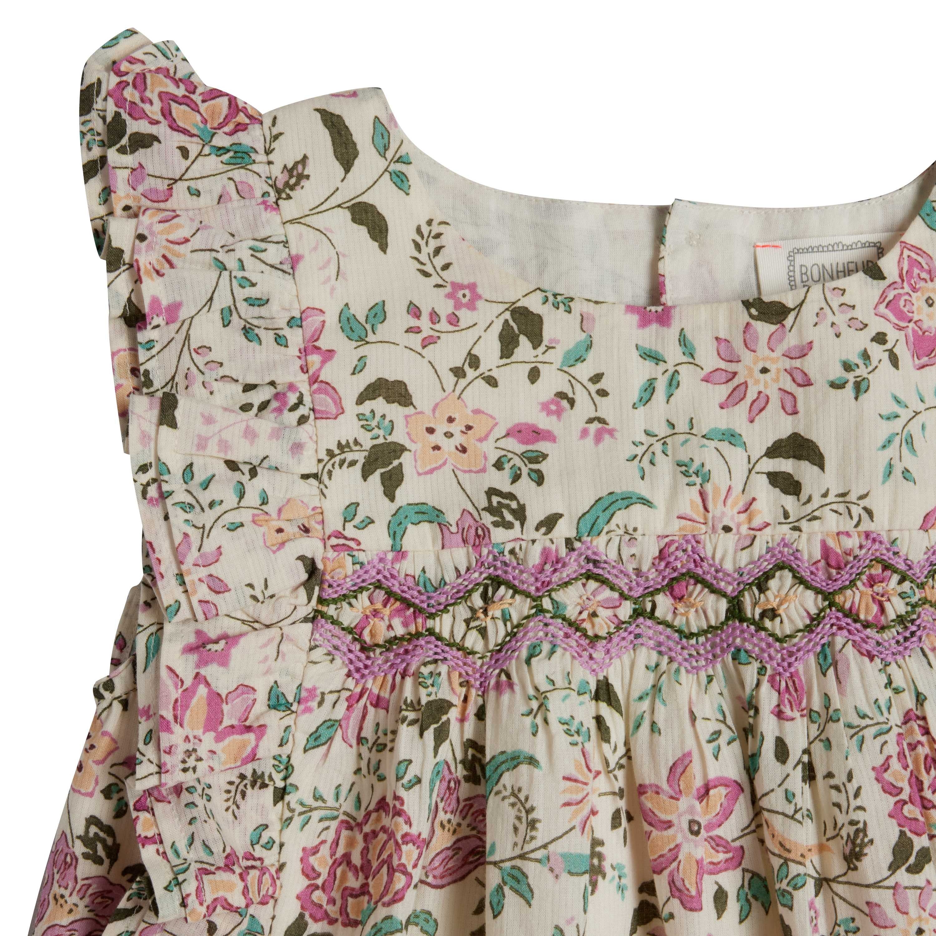 Bonheur du Jour Paris Azalea Baby & Girl Dress - Floral Rose Pink for Special Occasions & Photoshoots