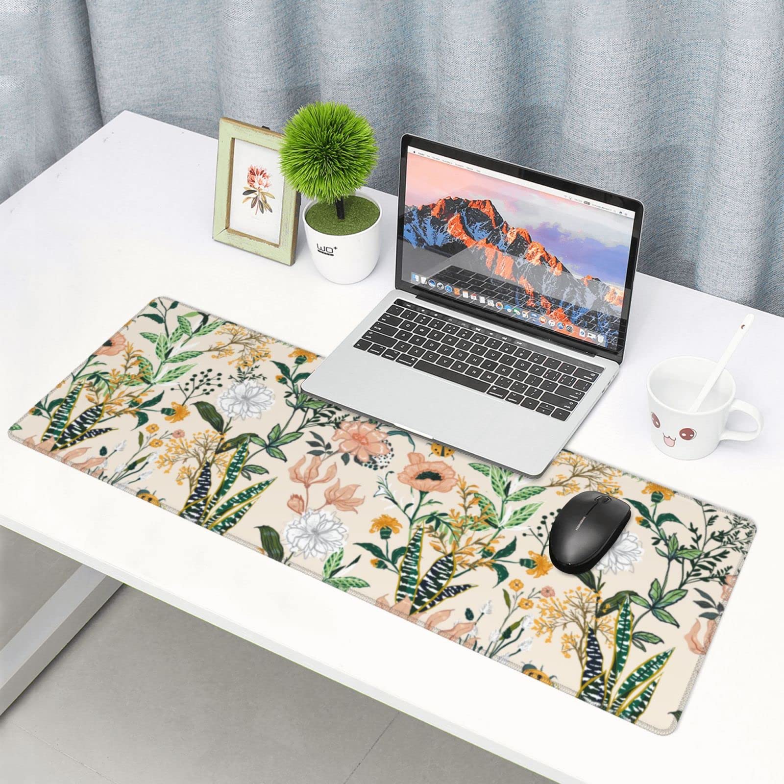 Floral Stitched Edge Mouse Pad - Extra Large 31.5