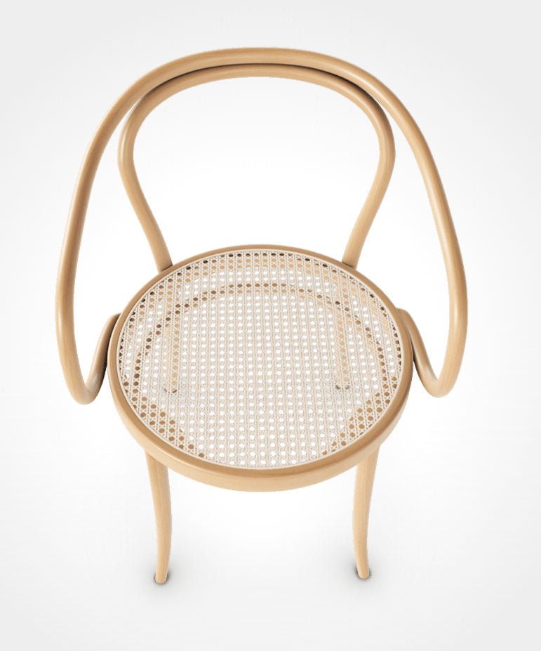 August Thonet No. 30 Bentwood Chair by Ton - Natural Beech Wood with Cane Seat | Mid-Century Modern Dining Chair for Home & Restaurant Decor