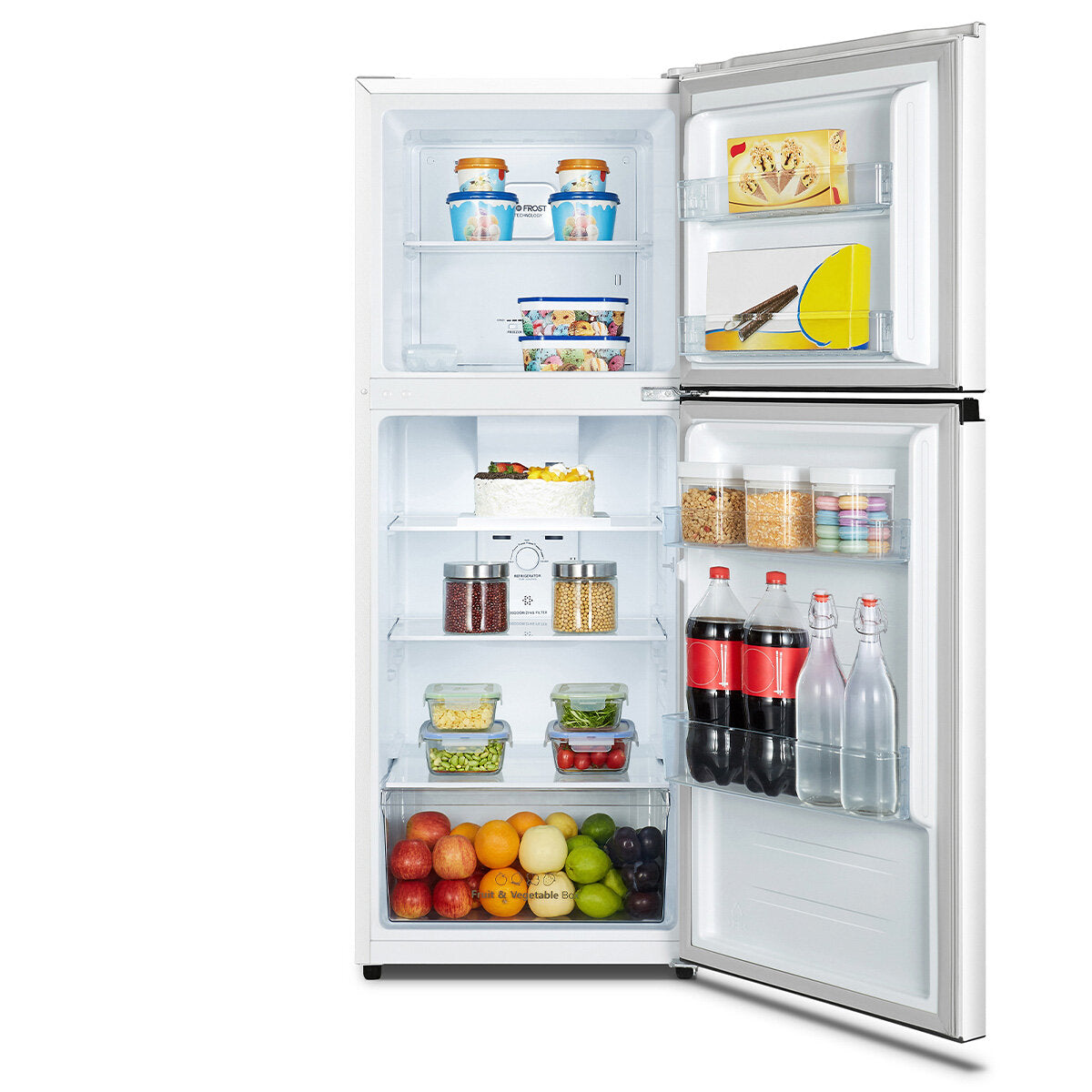 Hisense 205L Top Mount Refrigerator White HRTF206 - Energy Efficient Compact Fridge for Small Apartments, Dorms & Offices - Perfect for Kitchen, Bedroom or Garage Storage