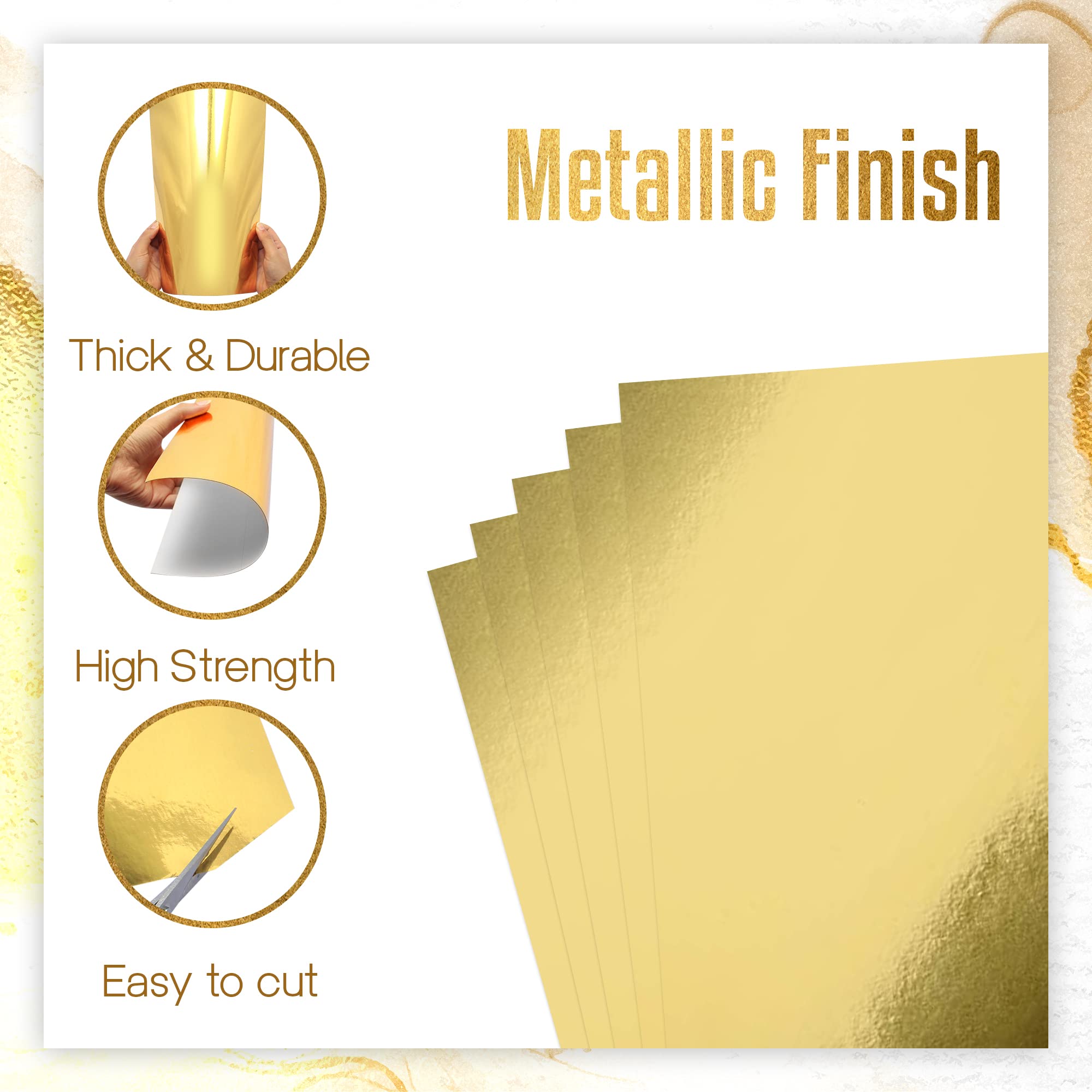Premium Metallic Gold Cardstock Paper - 60 Sheets of 8.5
