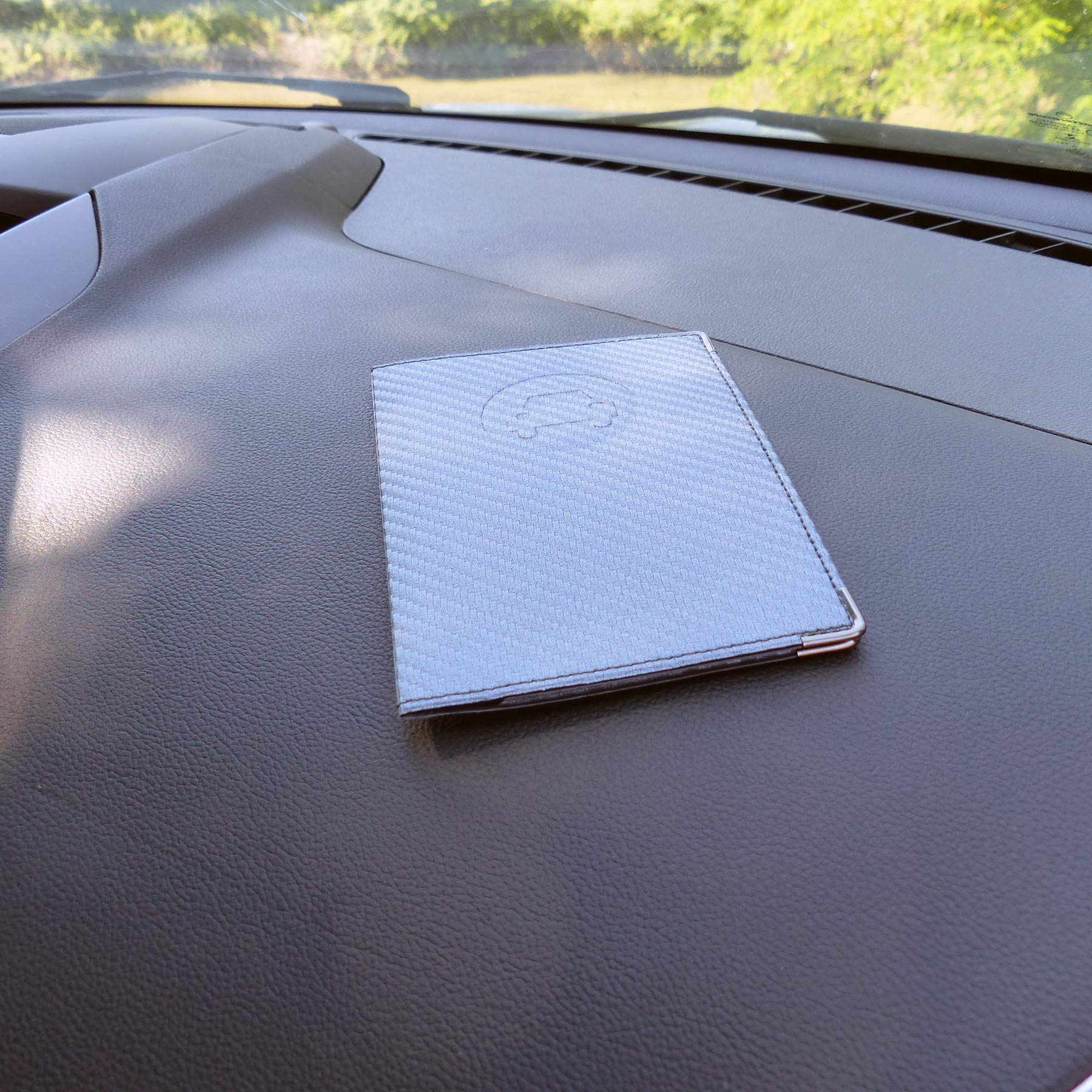 SANS 550067 Car Paper Holder - Carbon Finish Dark Grey - Organize Receipts & Documents in Your Vehicle - Perfect for Car, Truck, SUV & Office Use