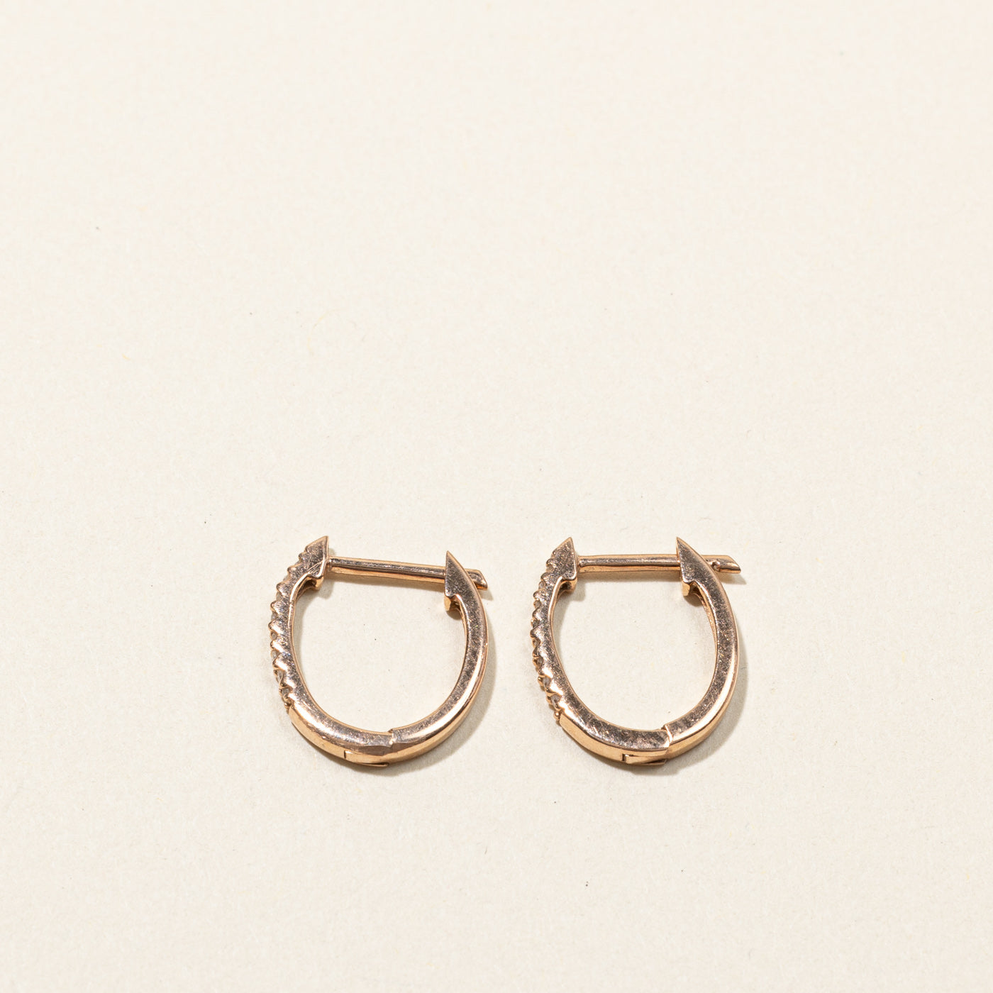 0.08ctw Pave Diamond Huggie Hoop Earrings for Women - 14K Gold Plated Dainty Everyday Earrings for Work, Date Night & Special Occasions