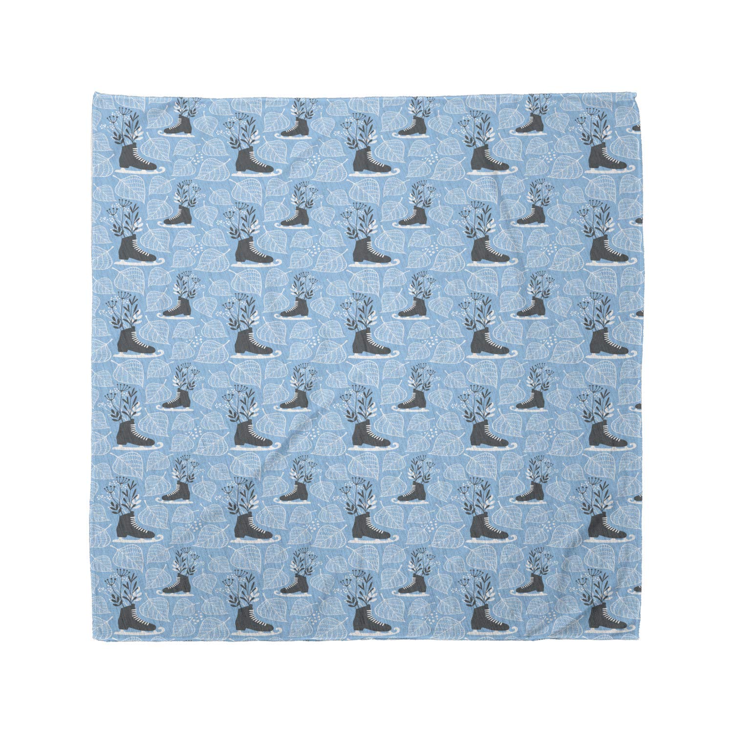 Ambesonne Winter Bandana - Ice Skate Holiday Design Unisex Head & Neck Scarf for Men & Women - Perfect for Skiing, Snowboarding & Cold Weather Outdoor Activities