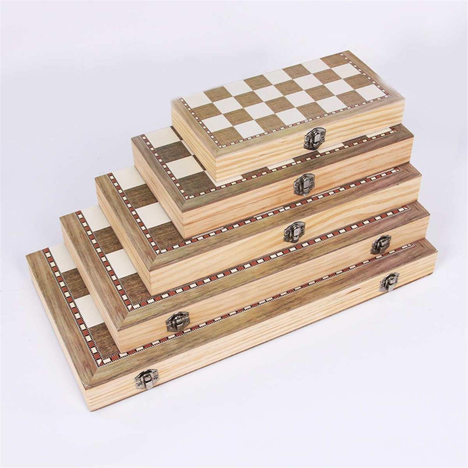 Foldable Wooden Chess Board Set - Portable Travel Games for Kids & Adults, Chess, Backgammon, Checkers Multi-Game Kit - 29x29cm - Perfect for Family Game Nights, Camping Trips & Indoor Entertainment