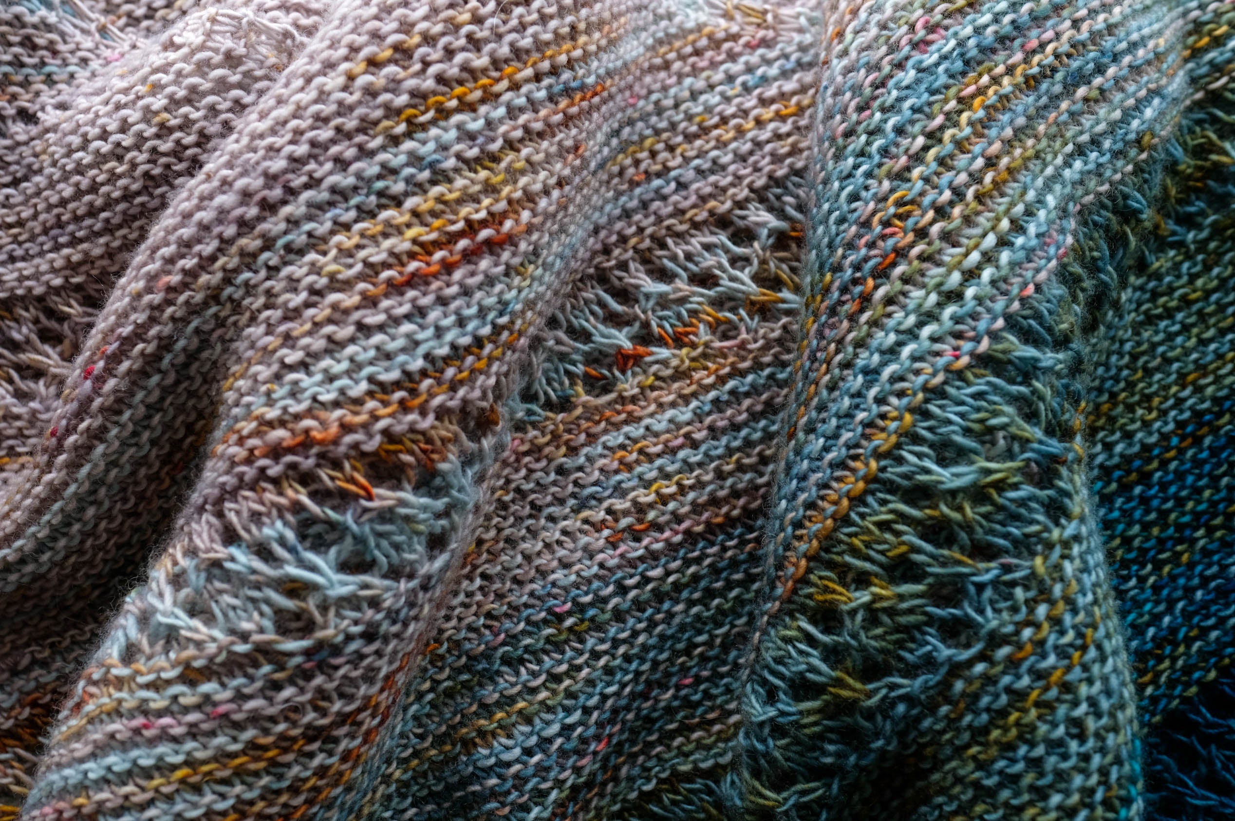 La Bien Aimée x Joji Locatelli Fading Point Shawl Bundle - Hand Knit Wool Wrap Scarf for Women - Perfect for Winter Fashion, Cozy Evenings & Gift Giving