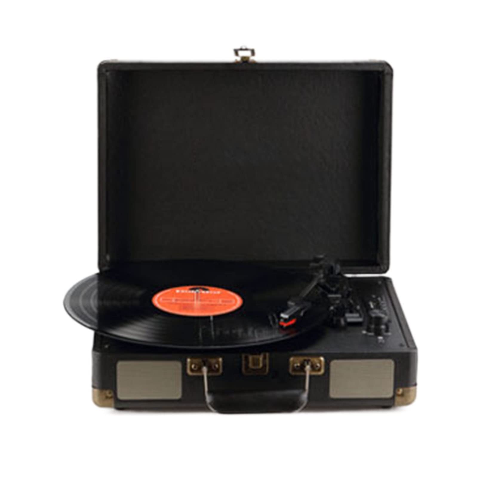 Retro Suitcase Vinyl Record Player with Built-in Speakers & Bluetooth - Vintage 3-Speed Turntable with Durable Ruby Stylus - Perfect for Home Entertainment, Music Lovers & Vintage Decor