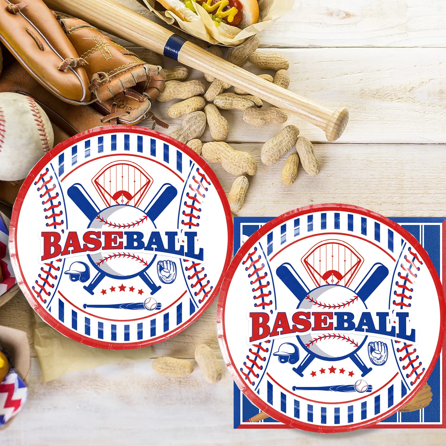 40-Pack Baseball Party Decorations Set - Includes 20 Plates & 20 Napkins for Baseball Themed Birthday Parties, Sports Events, and Team Celebrations - Perfect for Game Day Decor, Little League Parties, and Baseball Fan Gifts