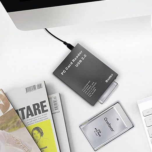 USB 2.0 PCMCIA Card Reader - Multi-Format Flash Drive Adapter for PC/Laptop, Supports ATA Flash & Mass Storage - Perfect for Data Transfer, File Backup & Legacy Device Connectivity (Gray)