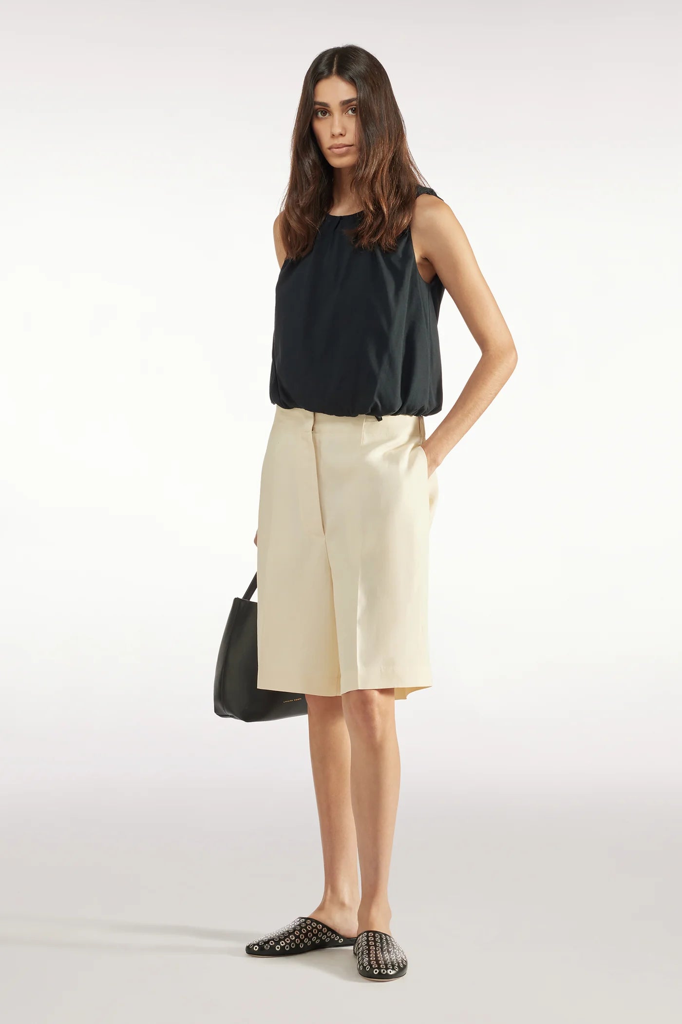 Aveline Women's Black Sleeveless Top - Casual Summer T-Shirt for Outfits & Layering
