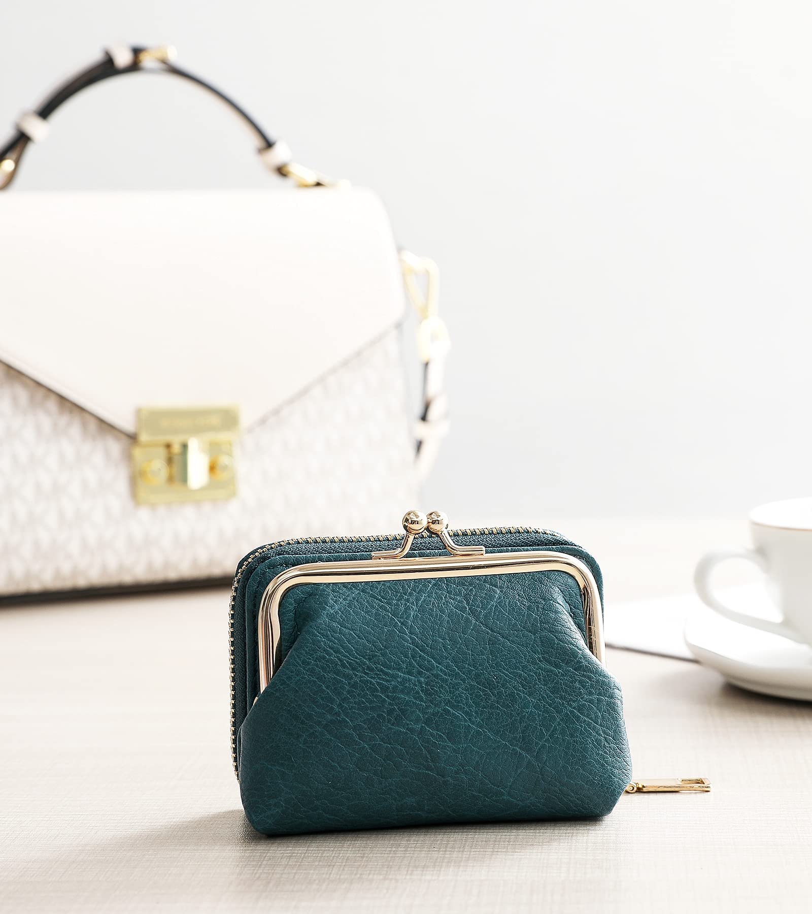 2 in 1 RFID Blocking Wallet & Coin Purse - Slim Credit Card Holder with Zipper Closure - Cute Travel Pouch for Women (Perfect for Everyday Use, Travel & Shopping)