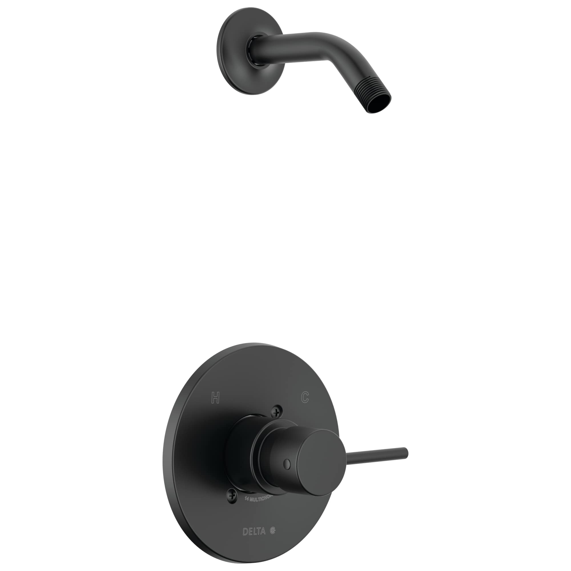 Delta Faucet Modern Single Handle Matte Black Shower Faucet Set with Trim Kit - T14259-BLLHD-PP (Shower Head & Valve Not Included) - Perfect for Bathroom Renovation & Modern Home Upgrade