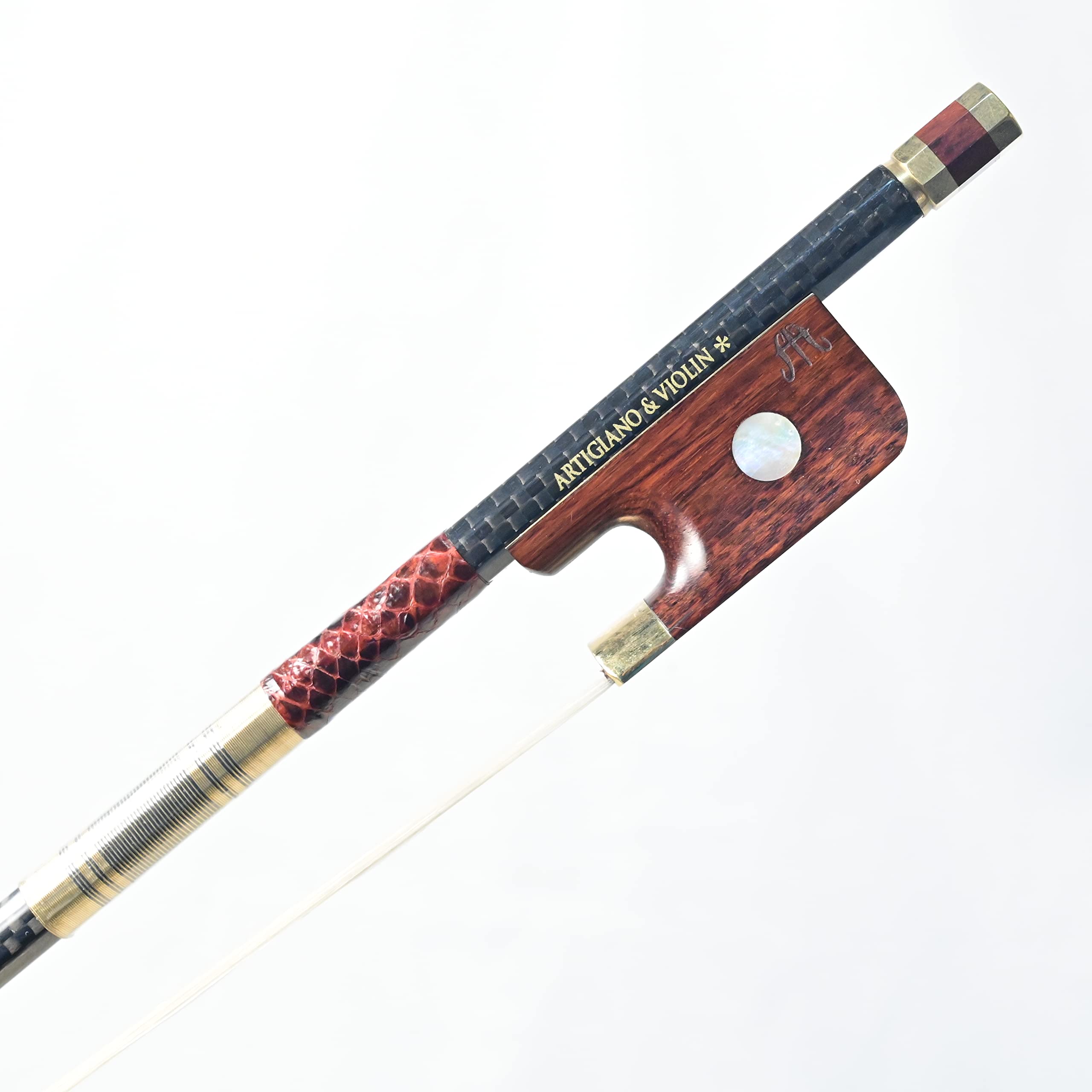 Premium Carbon Fiber Viola Bow with Snakewood Frog - Professional Grade AW-202 for Orchestral Performances, Solo Practice & Music Education