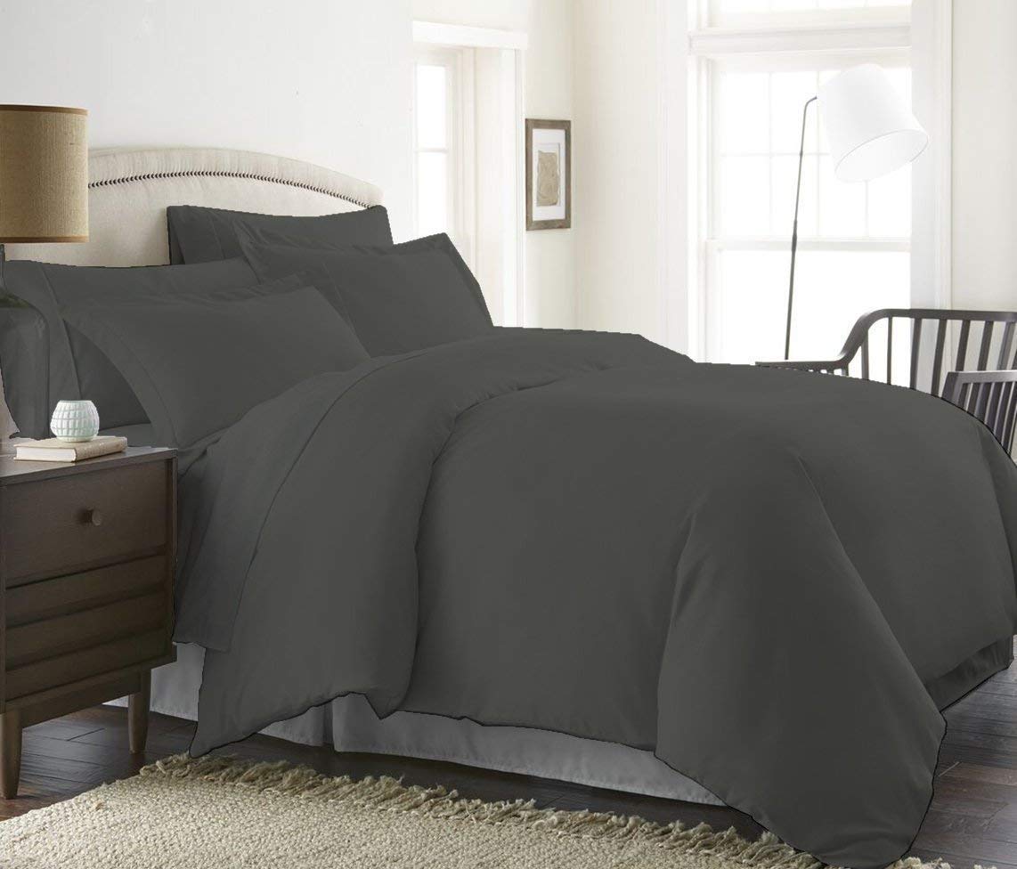 8-Piece Super Soft Quilted Goose Down Comforter Set - 300 GSM, 500 Thread Count with Duvet Cover & 100% Egyptian Cotton Sheets (California King, Grey) | Luxury Bedding for Master Bedroom, Guest Room & Winter Warmth