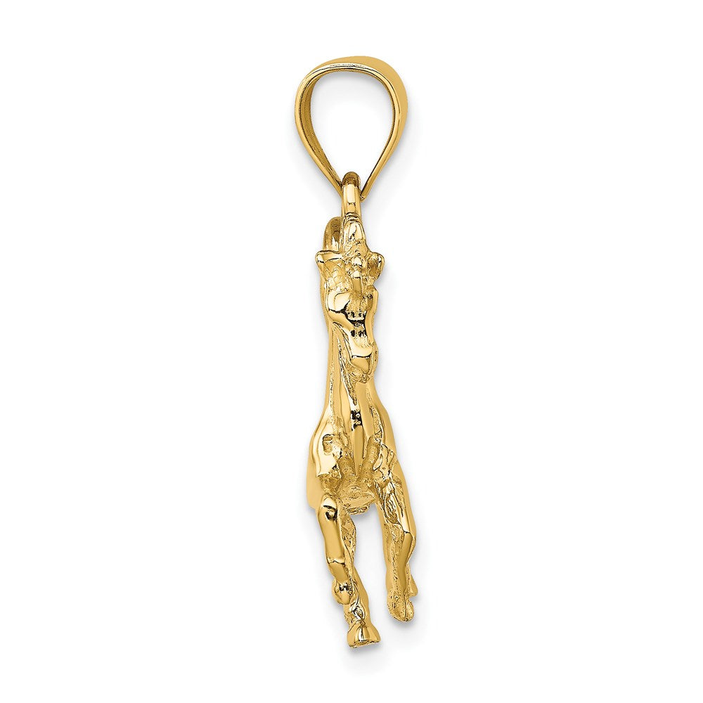 3D Gold Horse Charm Pendant - Medium Size Model K6546 for Jewelry Making, DIY Crafts, and Gift Giving