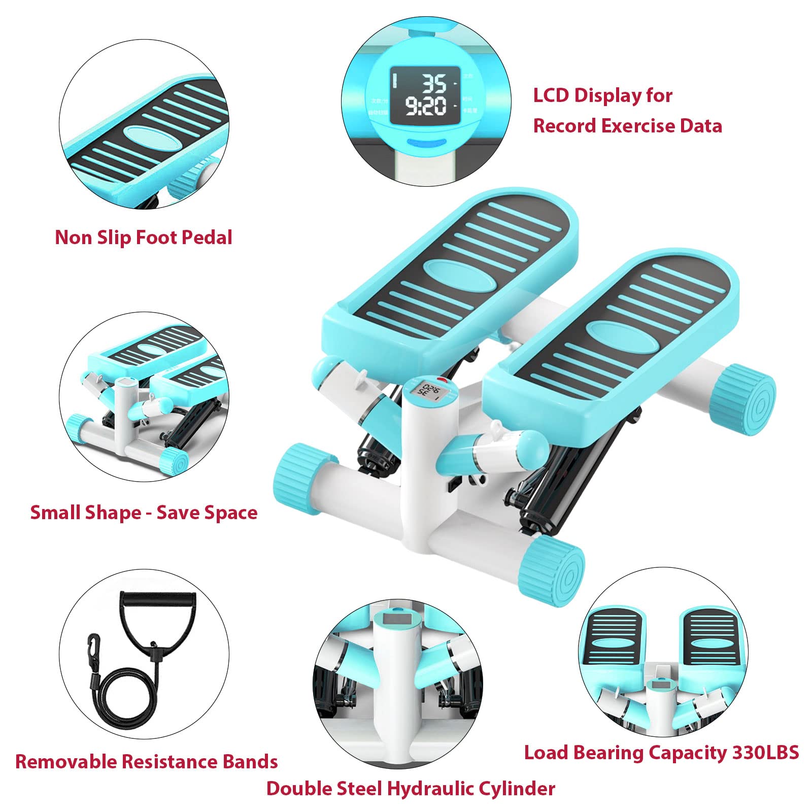 Best Stepper Machine for Home & Office Workout - Portable Exercise Steppers for Cardio Training, Leg & Core Strengthening - Perfect for Small Spaces & Desk Fitness