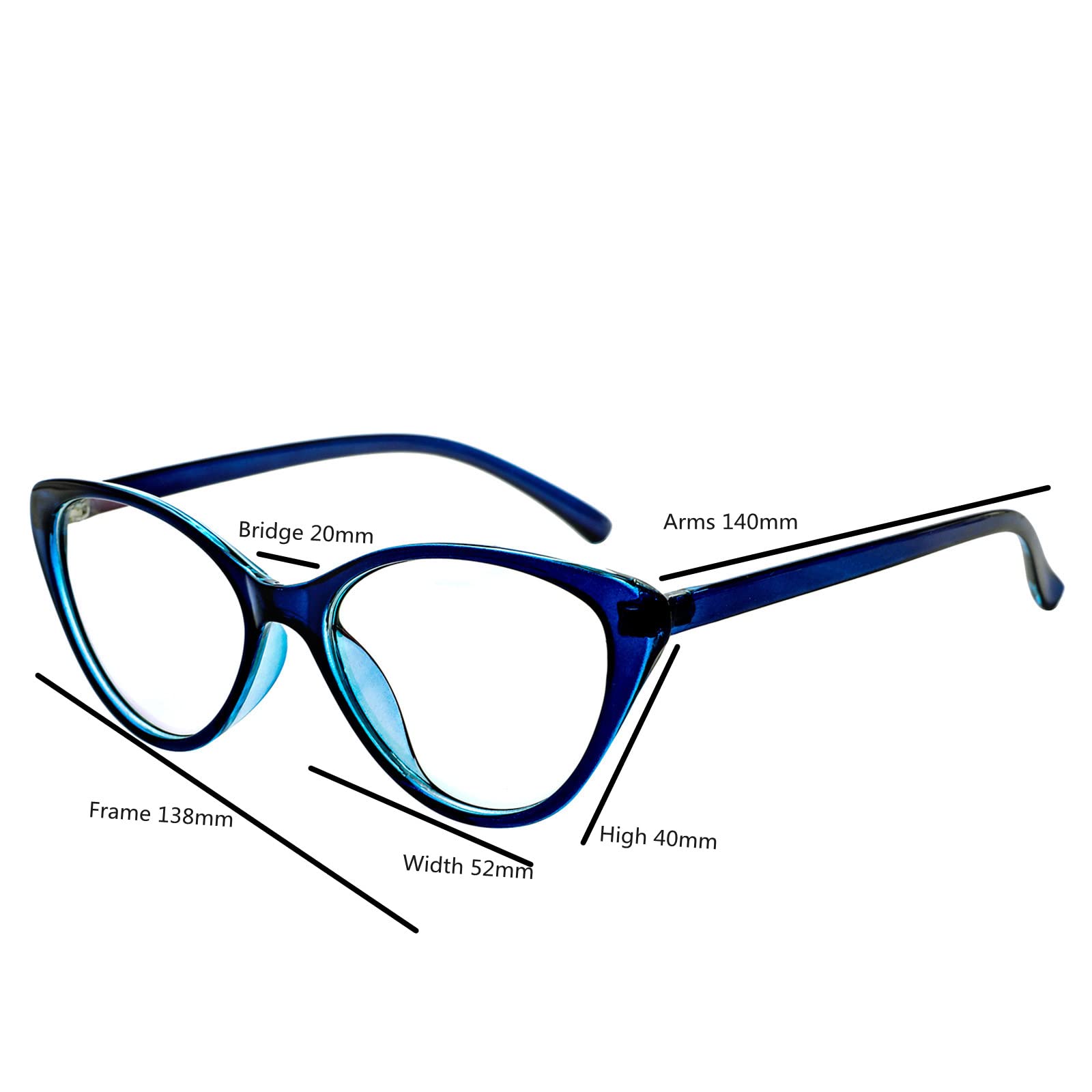 Oripoxic Cat Eye Distance Glasses for Women -2.00 Retro Nearsighted Myopia Prescription Eyewear | Perfect for Reading, Driving & Fashion Accessories