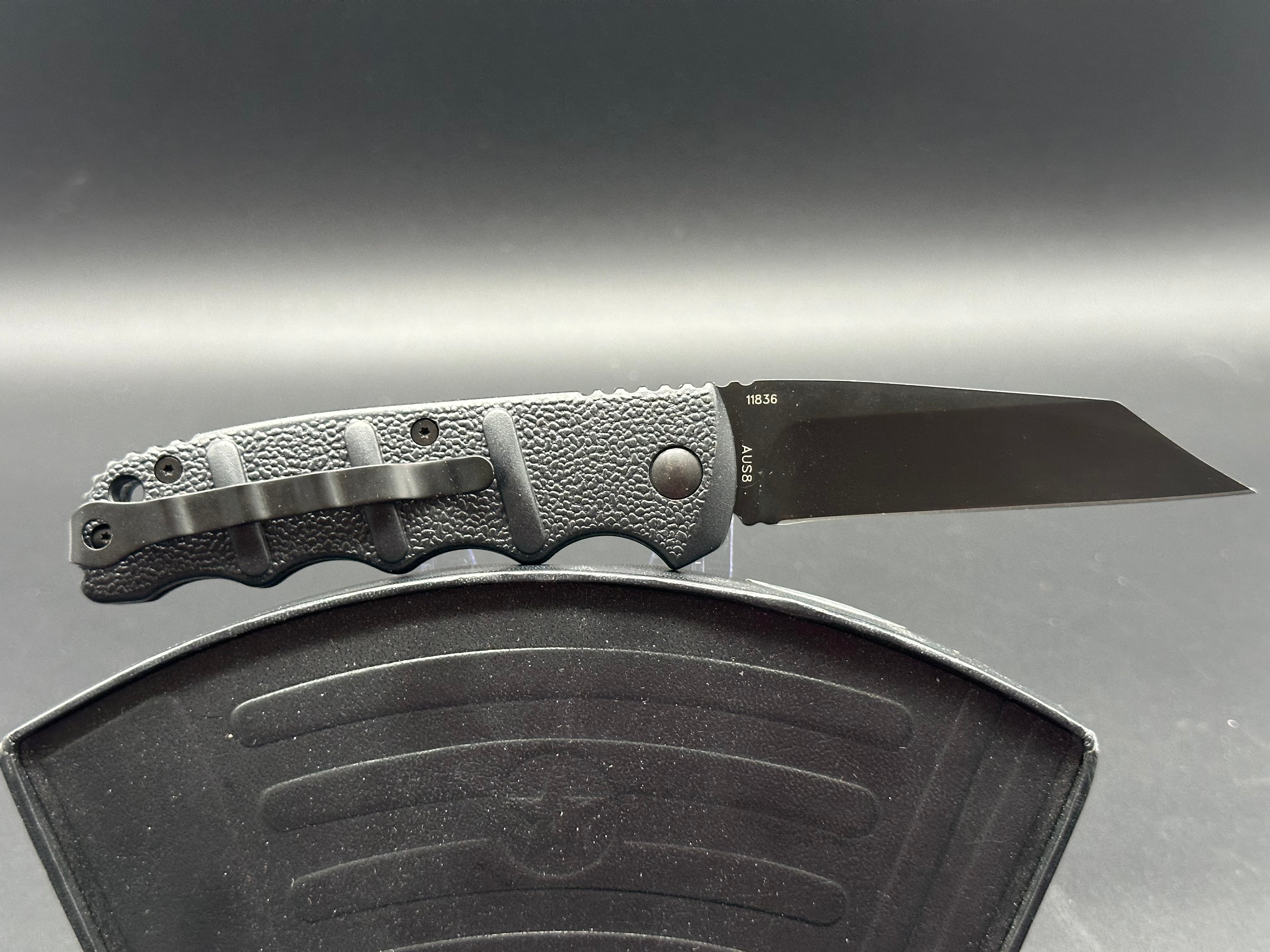 Boker Kalashnikov 74 Wharncliffe Automatic Knife - Black Handle & Blade - Tactical EDC, Outdoor Survival, Camping, Hunting Gear