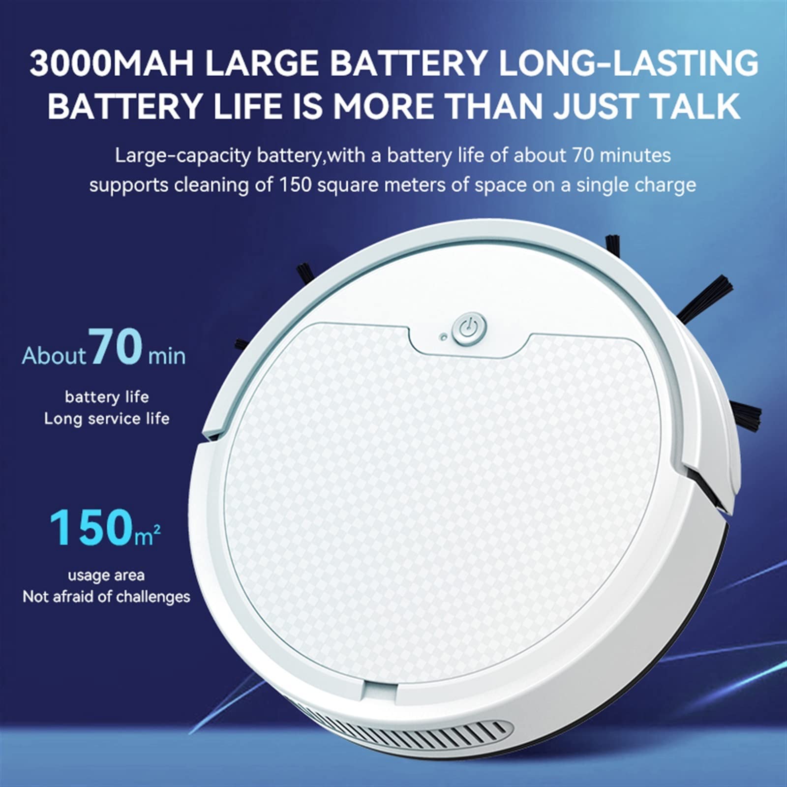 Smart Robot Vacuum Cleaner with APP Control - Wireless Wet/Dry Floor Cleaning Machine for Home, Handheld & Auto Mode - Perfect for Hardwood Floors & Pet Hair (White)