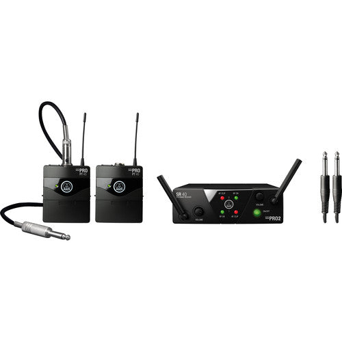 AKG WMS40 Mini Dual Instrumental Wireless System Set (Band B & D) - Professional Wireless Microphone System for Live Performances, Studio Recording, and Public Speaking