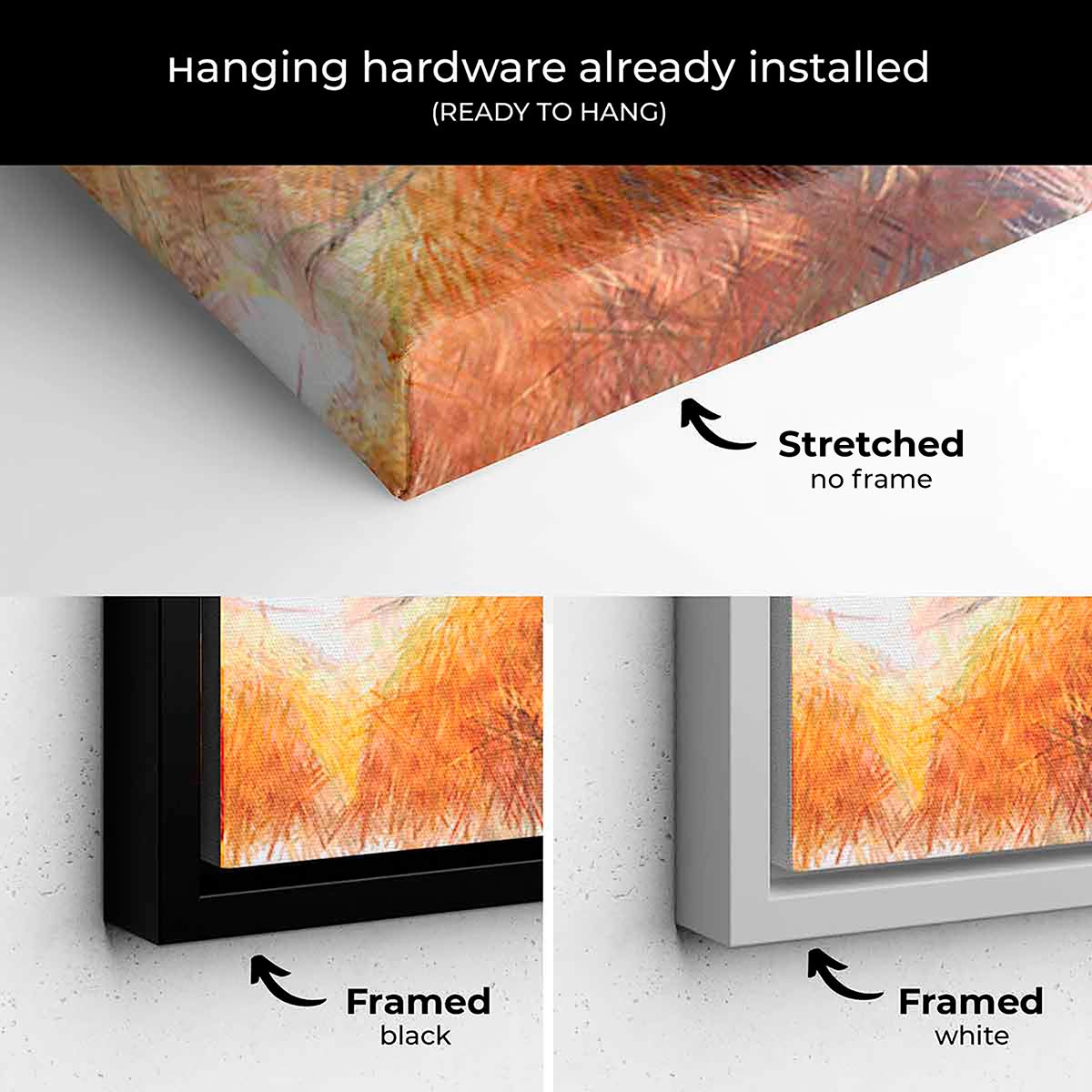Orange Abstract Wall Art Canvas Print - Modern Home Decor for Living Room, Bedroom & Office - 2284