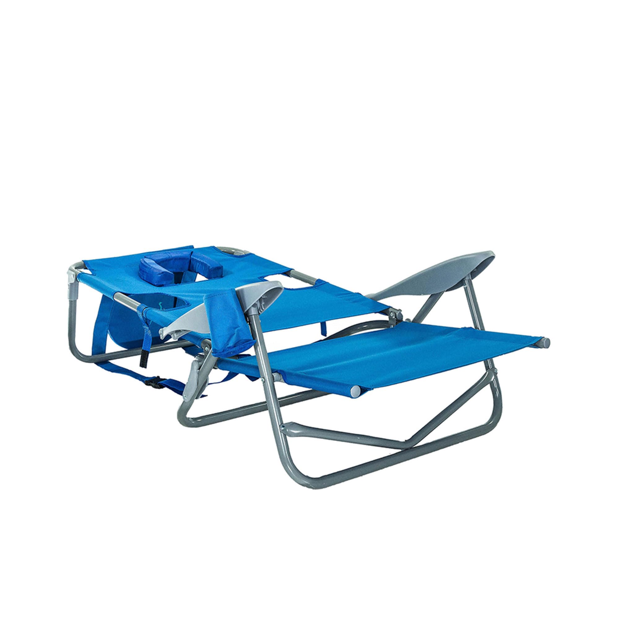 5-Position Reclining Ostrich On-Your-Back Beach Chair for Outdoor Relaxation - 4 Pack - Perfect for Beach, Poolside, Camping & Backyard Lounging