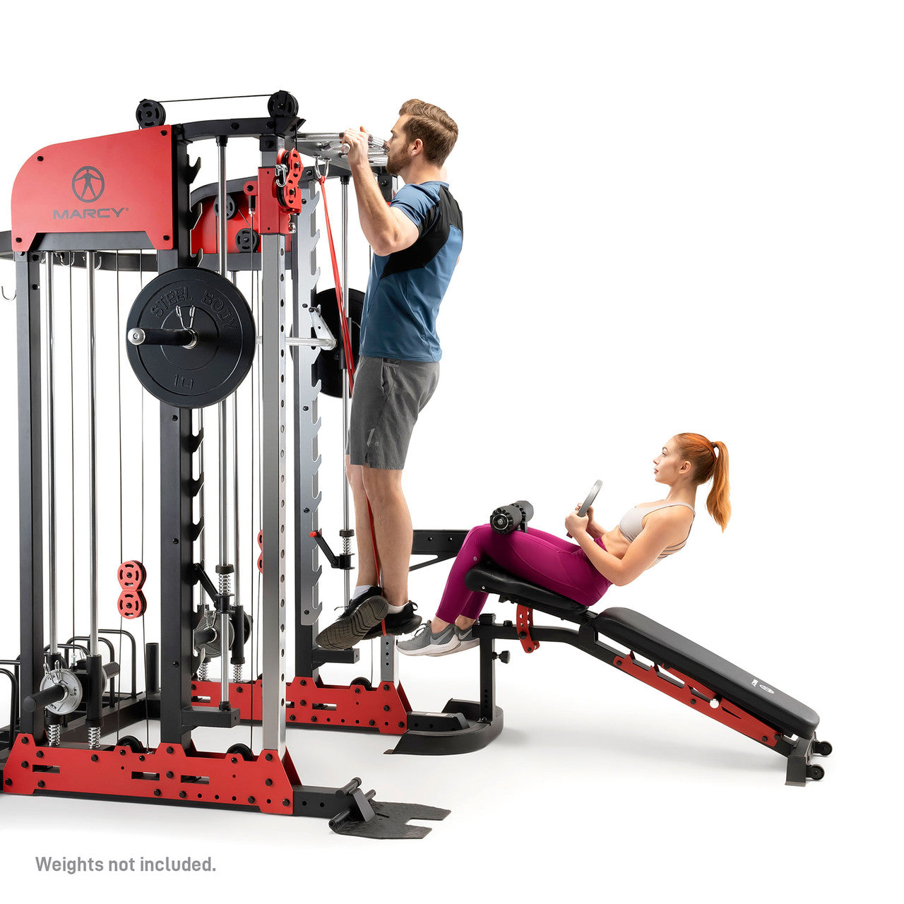 Marcy Pro Deluxe Smith Cage Home Gym System SM 7553 - Full Body Workout Equipment for Strength Training - Perfect for Home Gym & Personal Fitness Studio