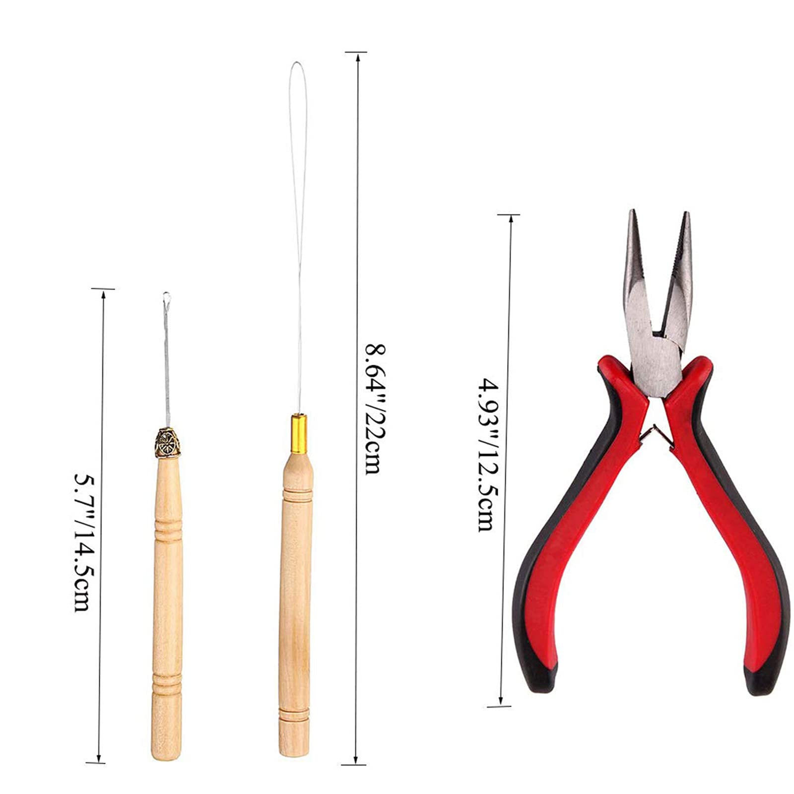 Professional Hair Extension Tool Kit - 500 PCS Micro Silicone Rings, Removal Pliers & Pulling Hook for Seamless Hair Styling | Dark Brown Hair Bead Device | Perfect for Salon Stylists & DIY Hair Extensions at Home