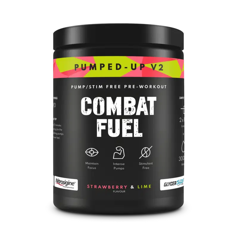 Combat Fuel Pumped Up V2 450g Pre-Workout Powder - Energy Booster for Gym & Fitness Training - Supports Muscle Growth & Endurance