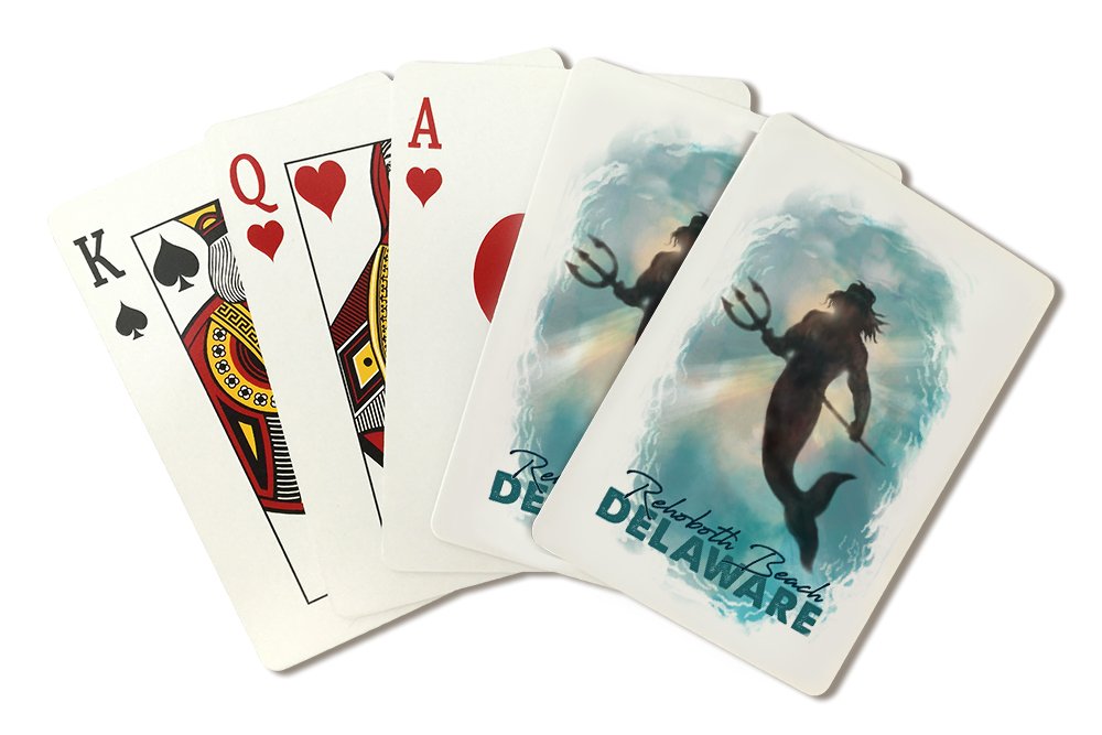 Rehoboth Delaware Mermaid & Merman Themed 52 Poker Size Playing Cards Deck with Jokers - Perfect for Beach Parties, Underwater Fantasy Games & Collectors
