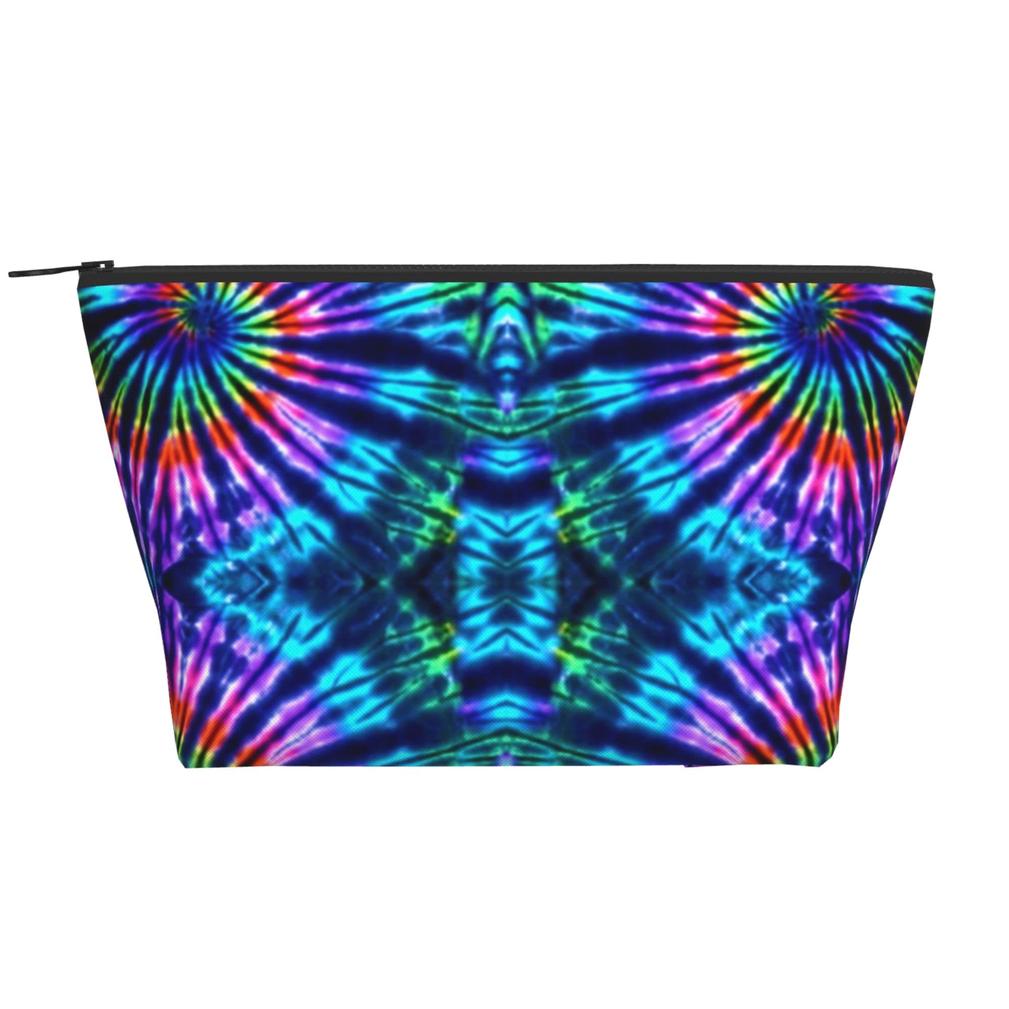 Waterproof Oxford Cosmetic Bag for Women & Girls - Lightweight Travel Toiletry Organizer, Makeup Pouch & Pencil Case | Tie-Dye Trapezoid Design for Outdoor, School & Daily Use