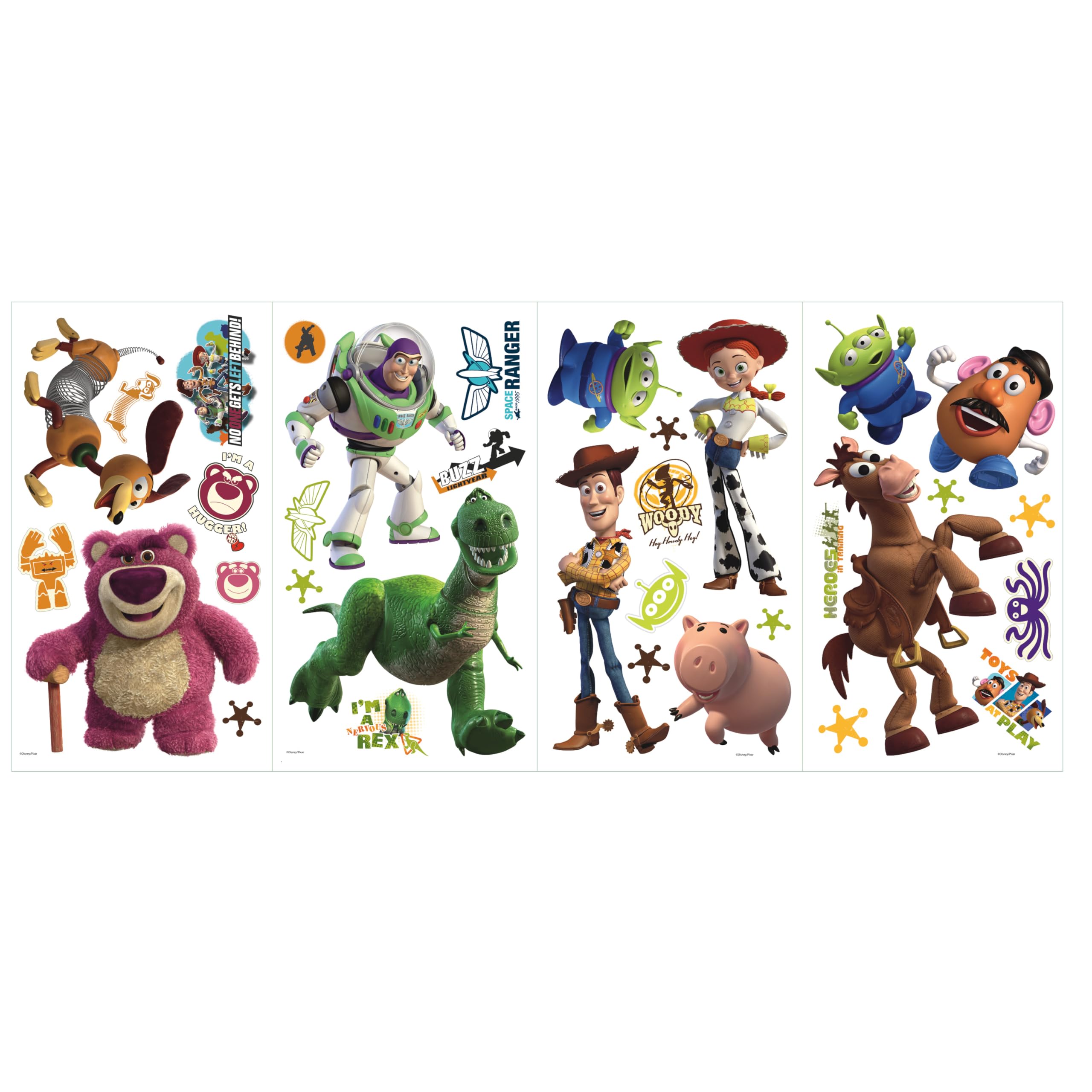 Toy Story 3 Peel and Stick Wall Decals - RoomMates RMK1428SCS Removable Wall Stickers for Kids Bedroom, Nursery, Playroom Decor - Disney Pixar Movie Theme DIY Home Decorations